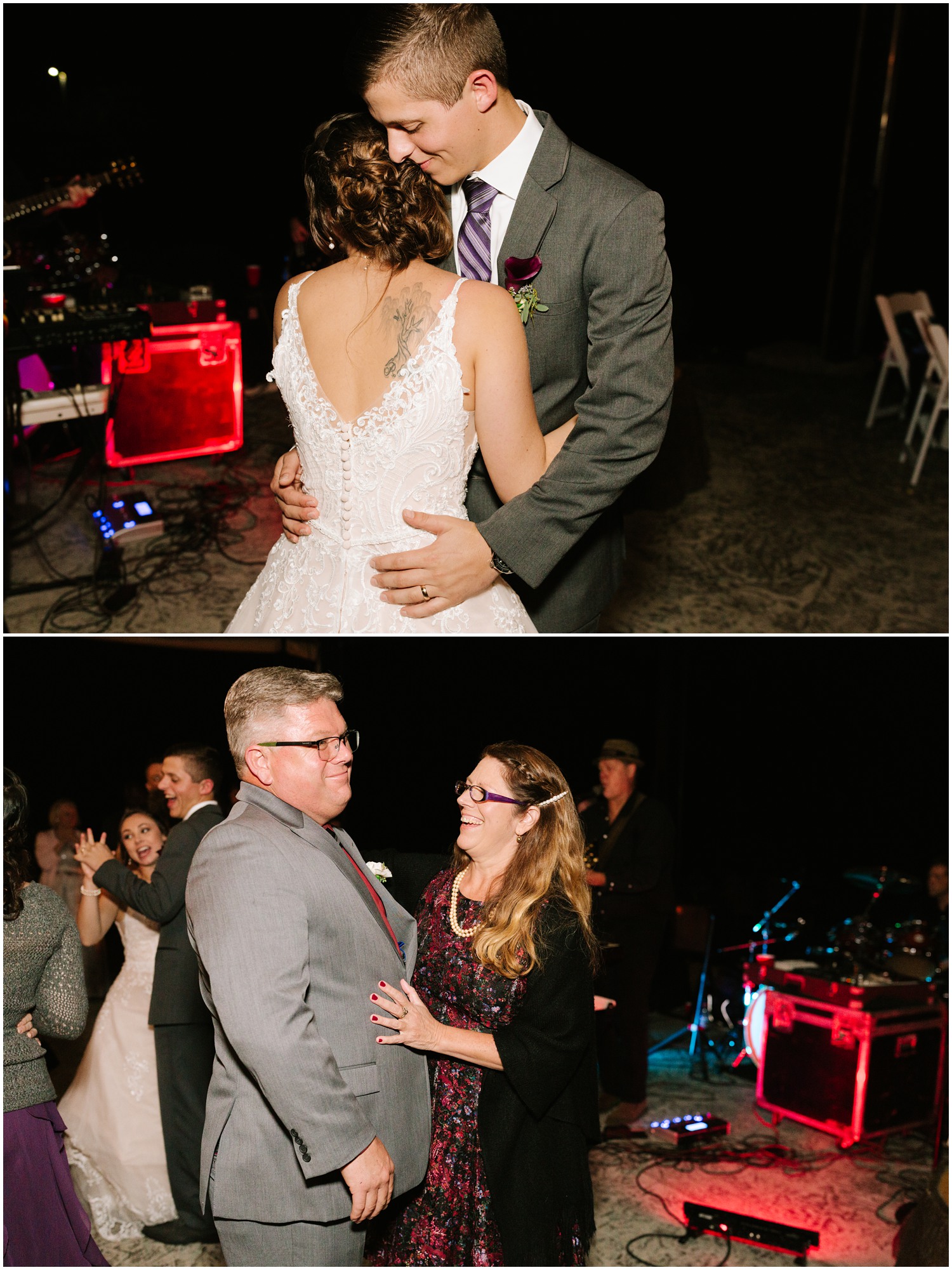 guests dance during Lewisville NC wedding reception