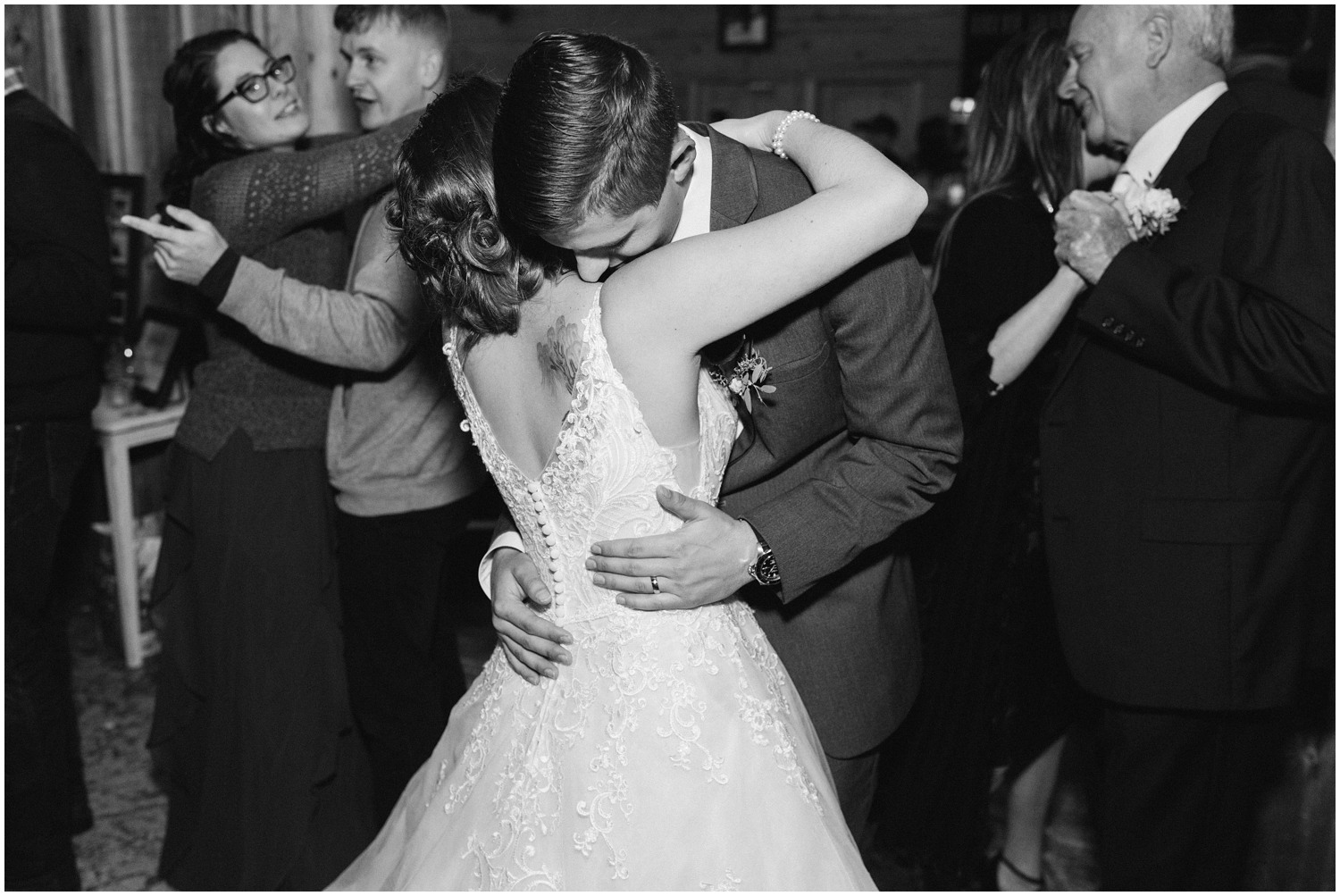 bride and groom dance during Medaloni Cellars wedding reception