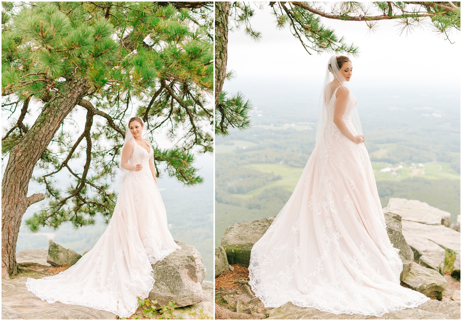 Pilot Mountain bridal session with Winston-Salem NC wedding photographer