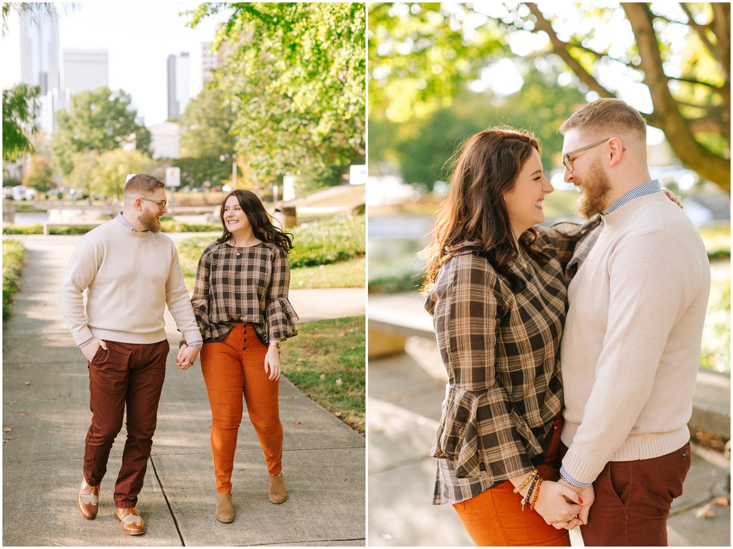Uptown Charlotte NC engagement session in the city