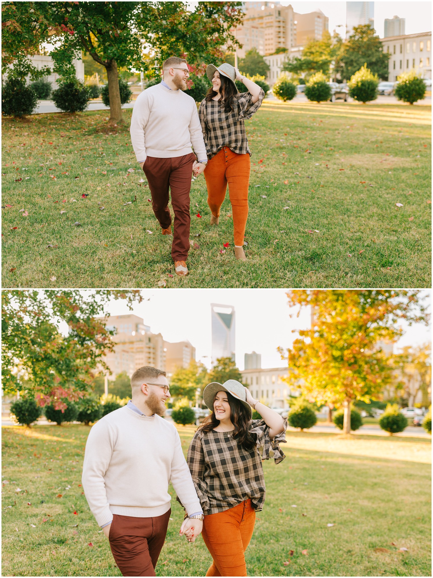classic fall engagement portraits in Marshall Park