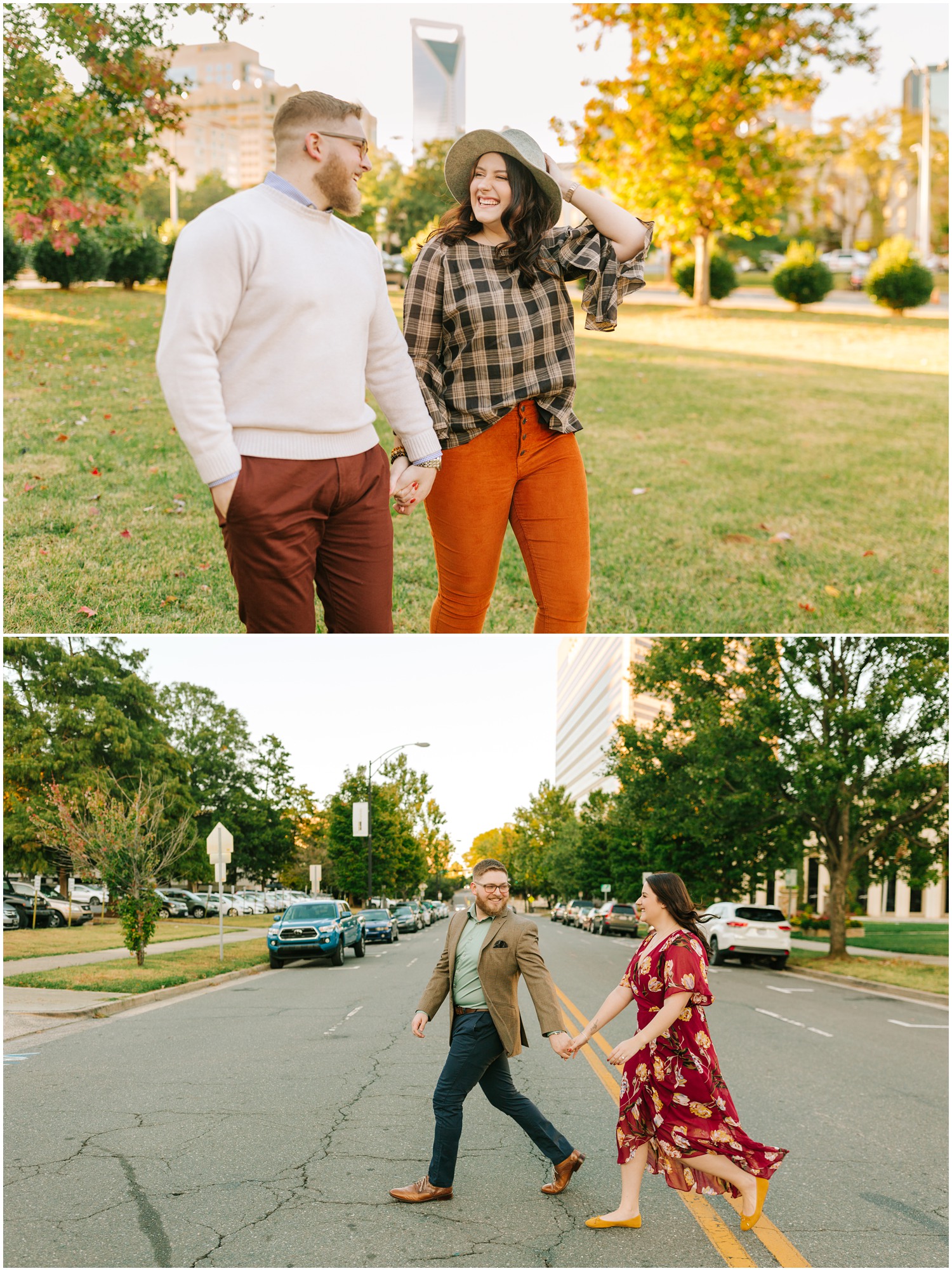 fall Charlotte Engagement Session at Marshall Park with Chelsea Renay 