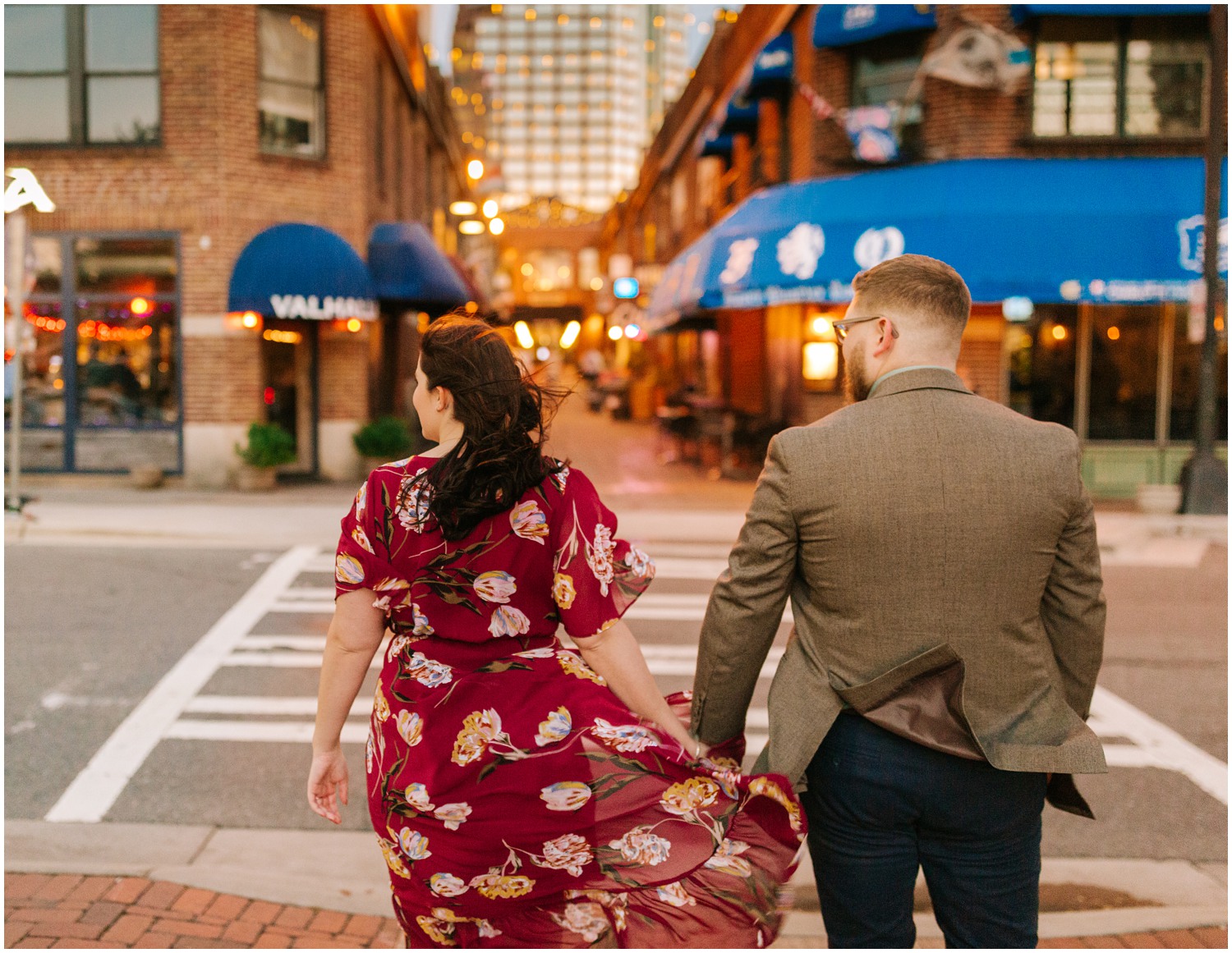 nighttime engagement session in Charlotte NC