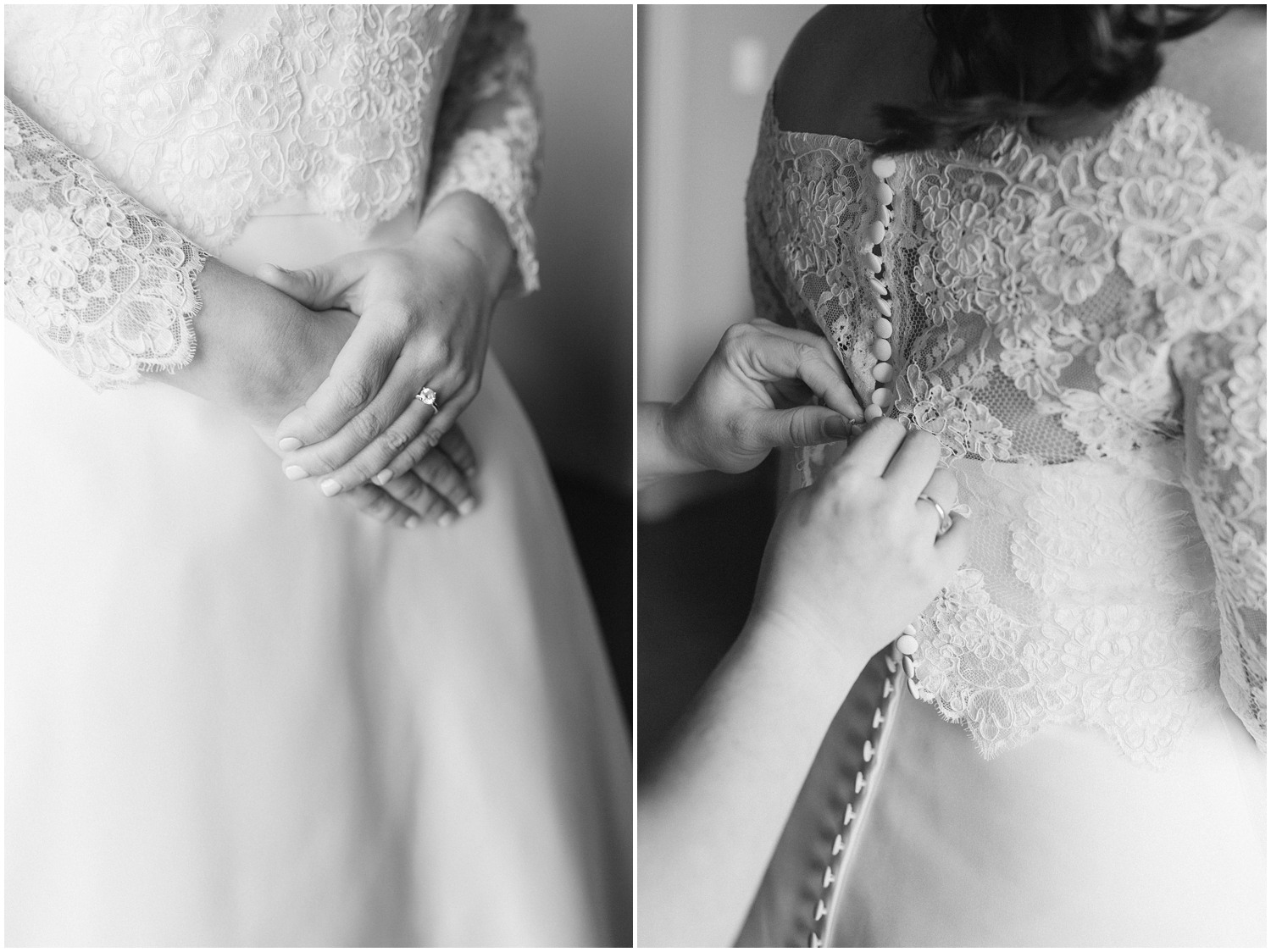 details on classic lace wedding gown with Chelsea Renay