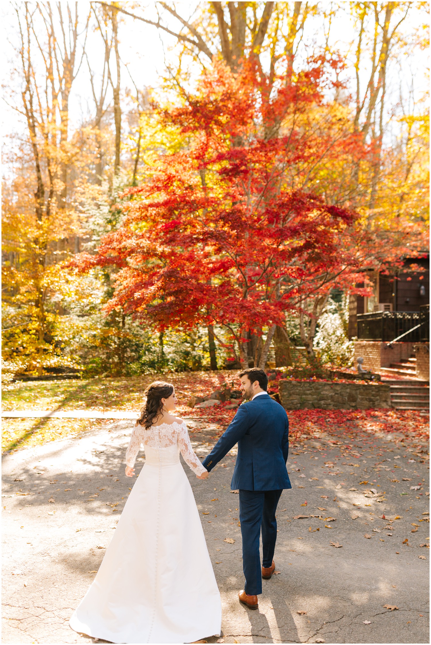 Lake Eden Events wedding portraits by red trees