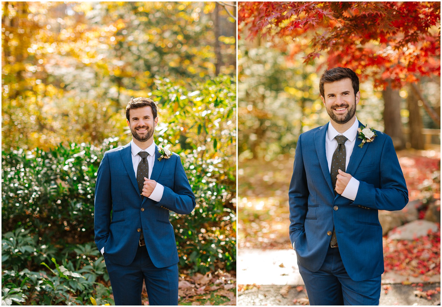 groom portraits before North Carolina wedding day at Lake Eden Events