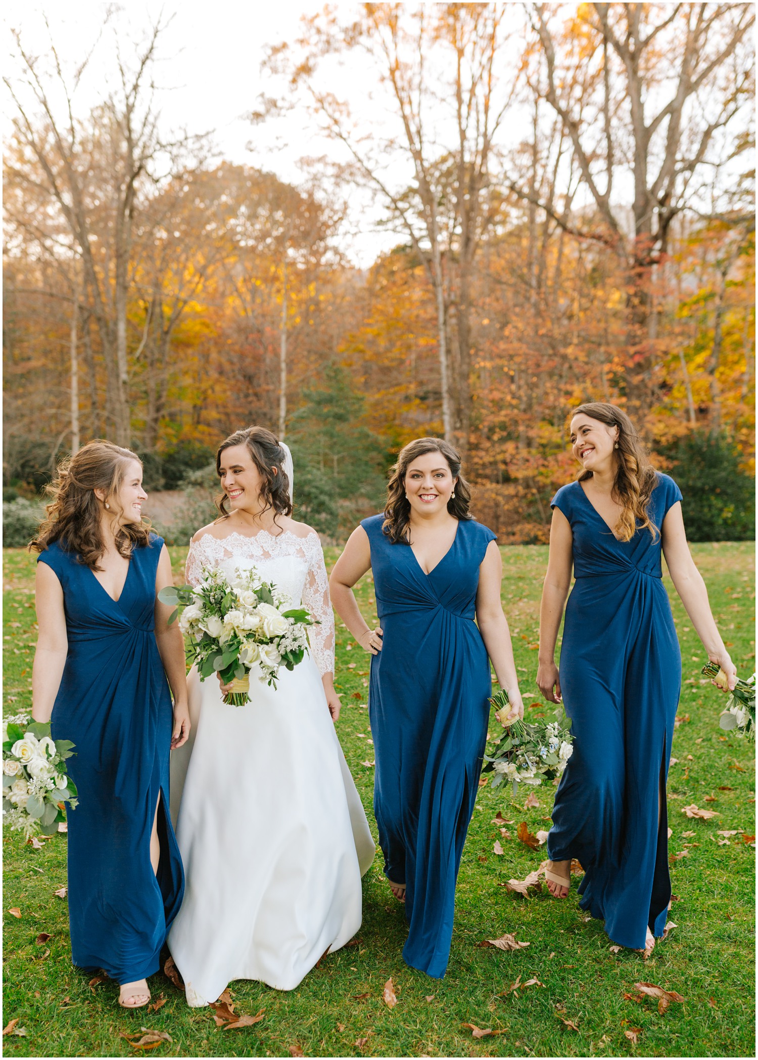 bride and bridesmaid portraits at Lake Eden Events wedding day