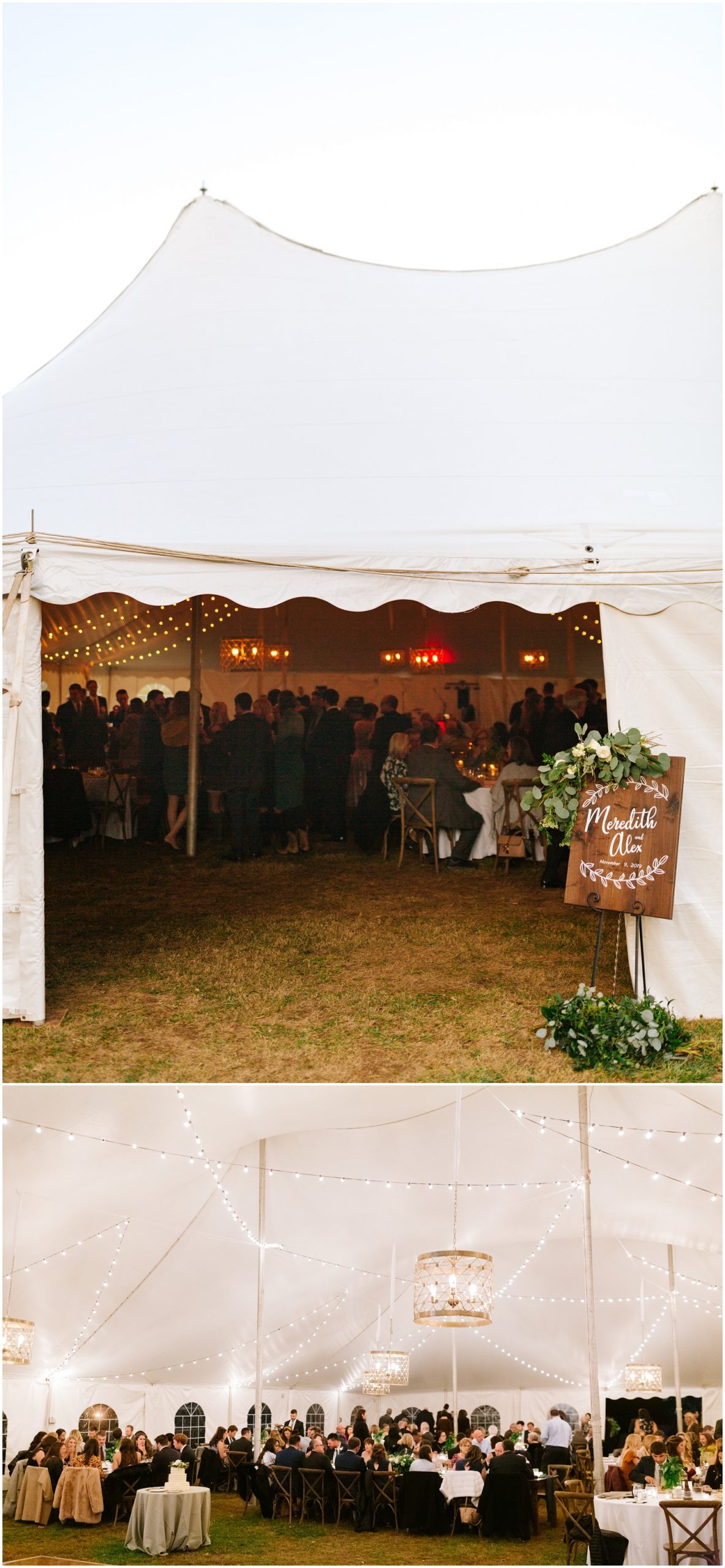 tented wedding reception at Lake Eden Events in Asheville NC