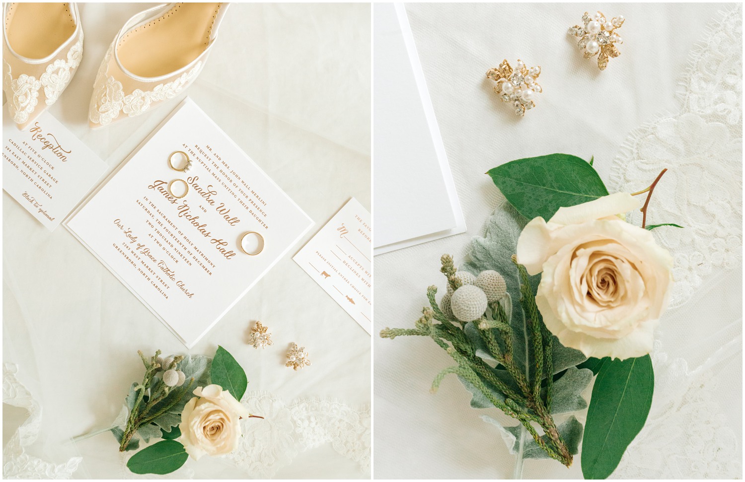 Chelsea Renay Photography photographs ivory and gold wedding details