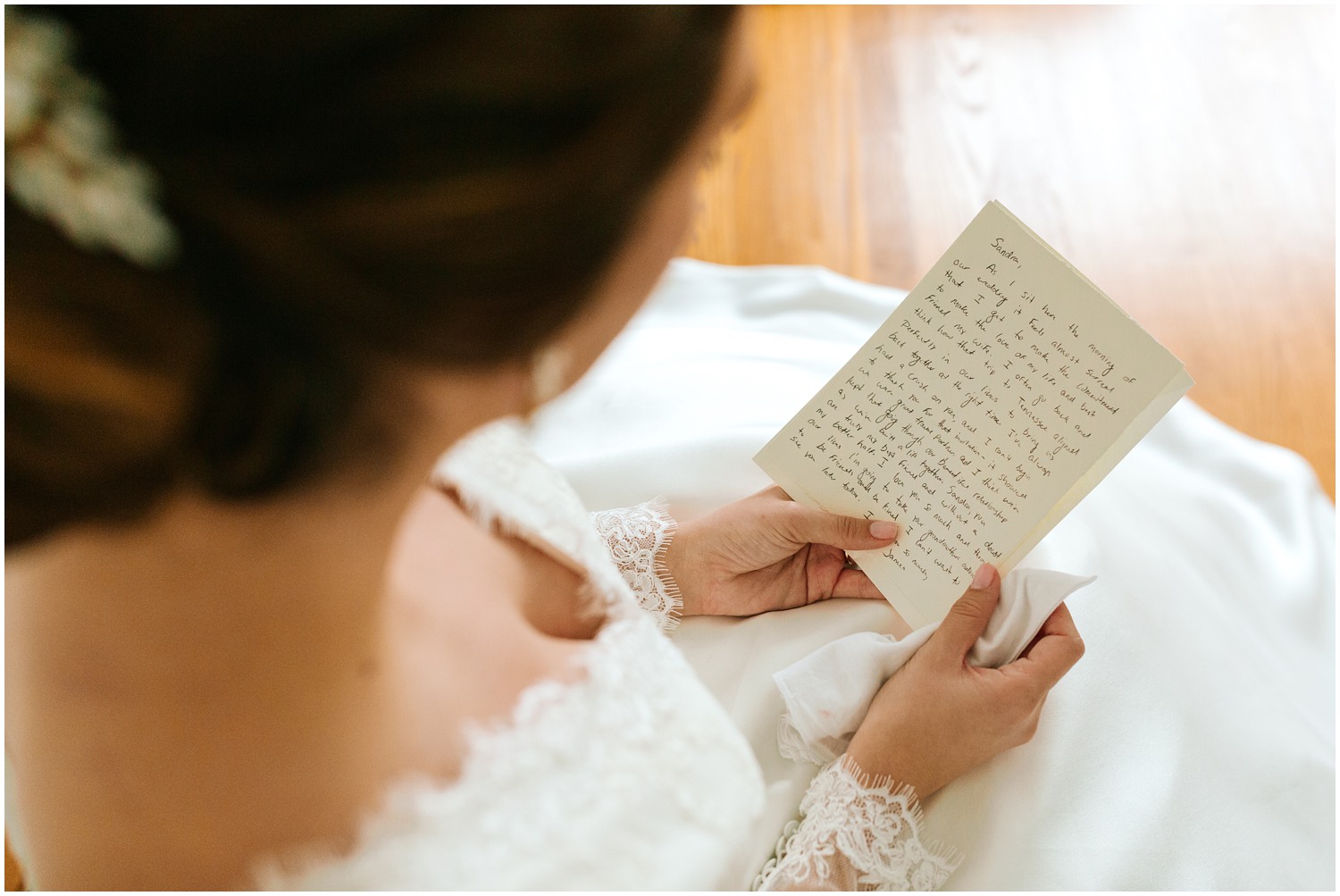 handwritten letter from groom to bride photographed by Chelsea Renay Photography