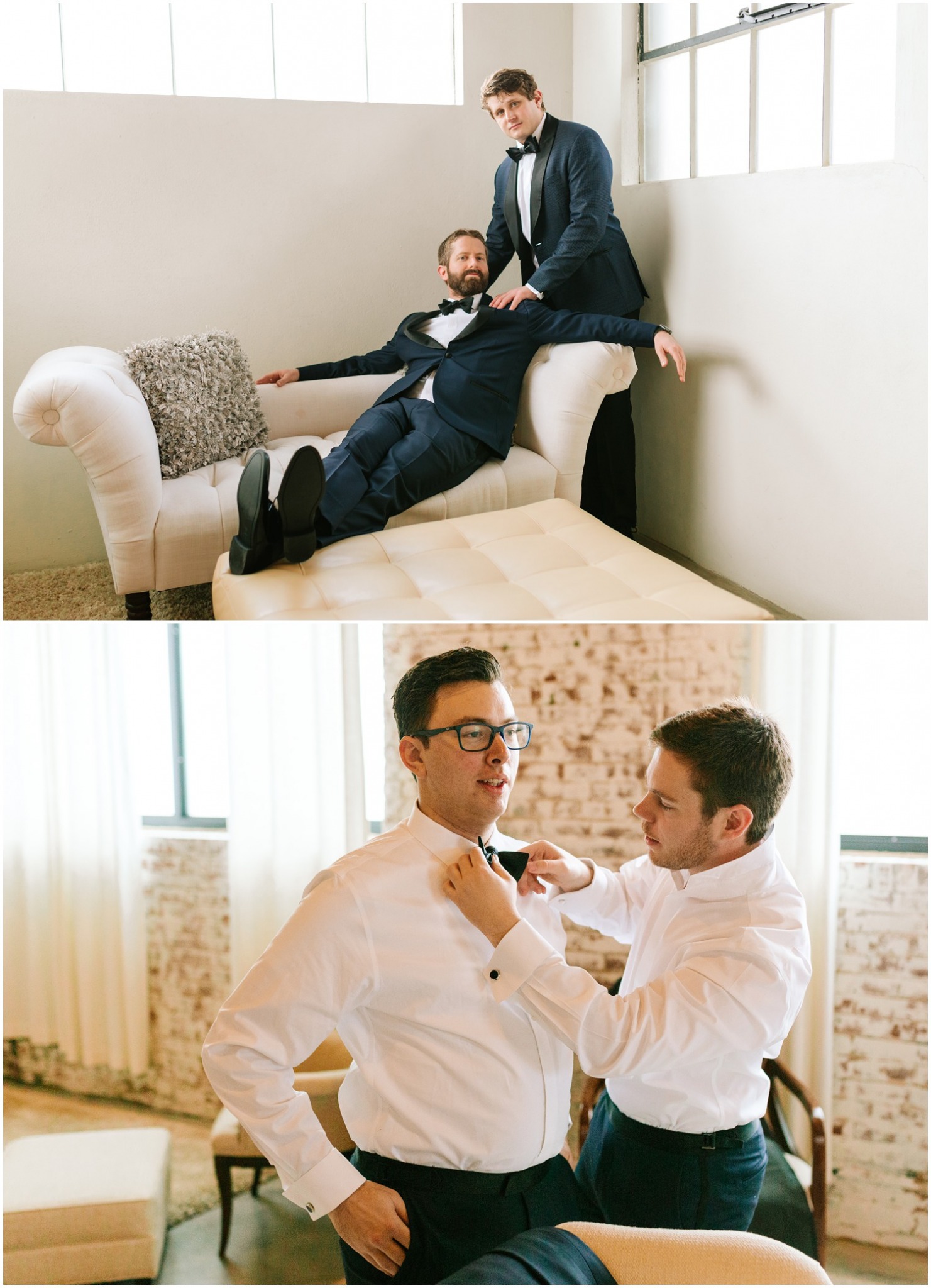 groom and groomsmen prepare for Greensboro NC wedding day photographed by Chelsea Renay Photography