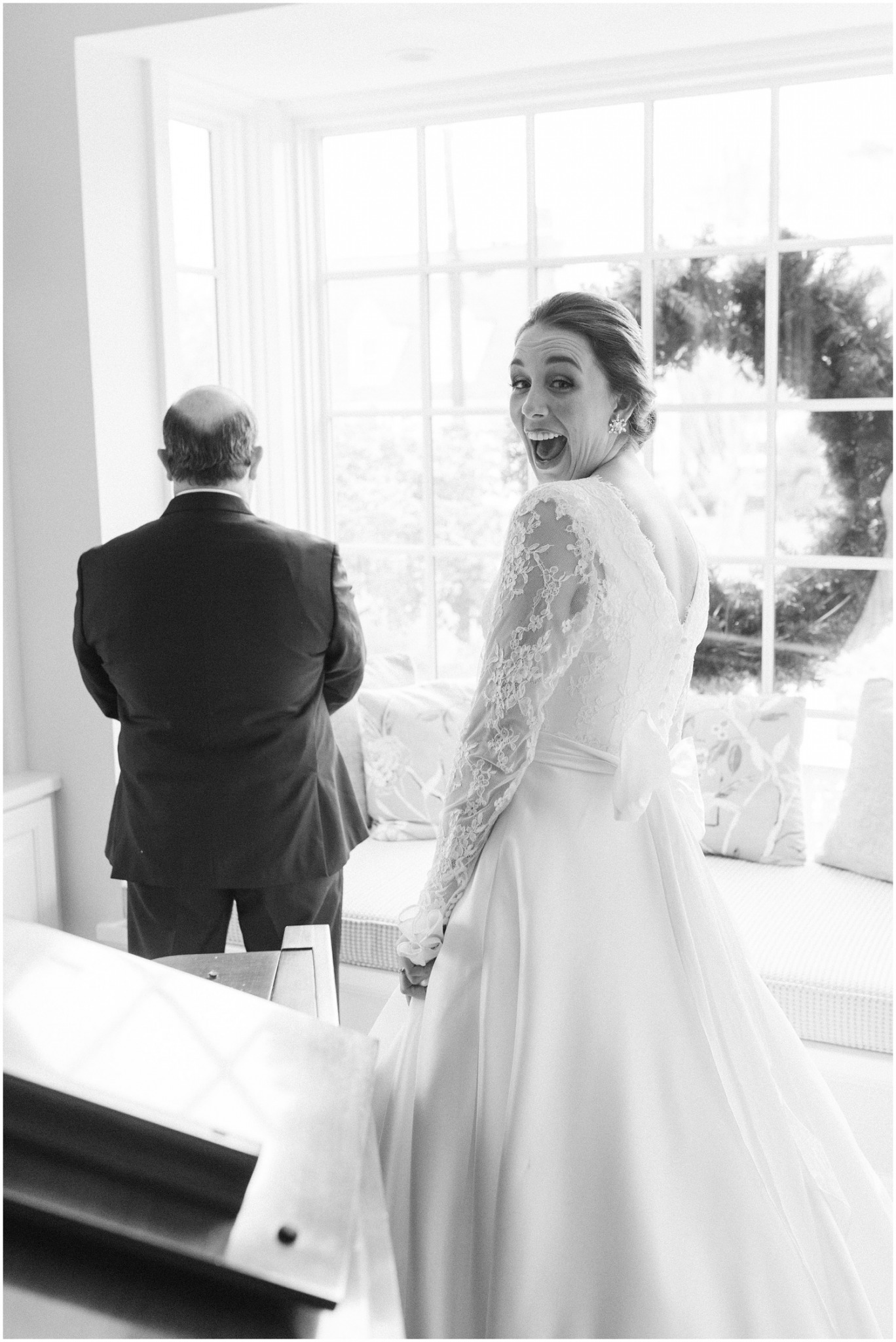 bride's first look with dad photographed by Chelsea Renay Photography