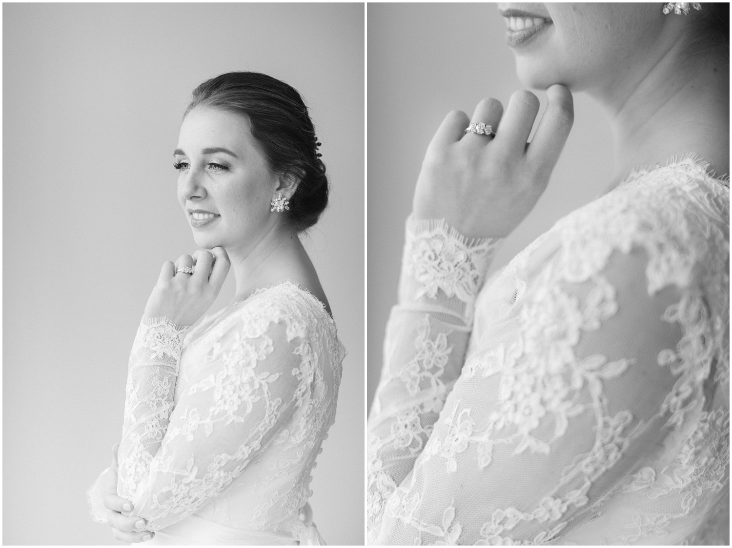 black and white bridal portraits by Chelsea Renay Photography