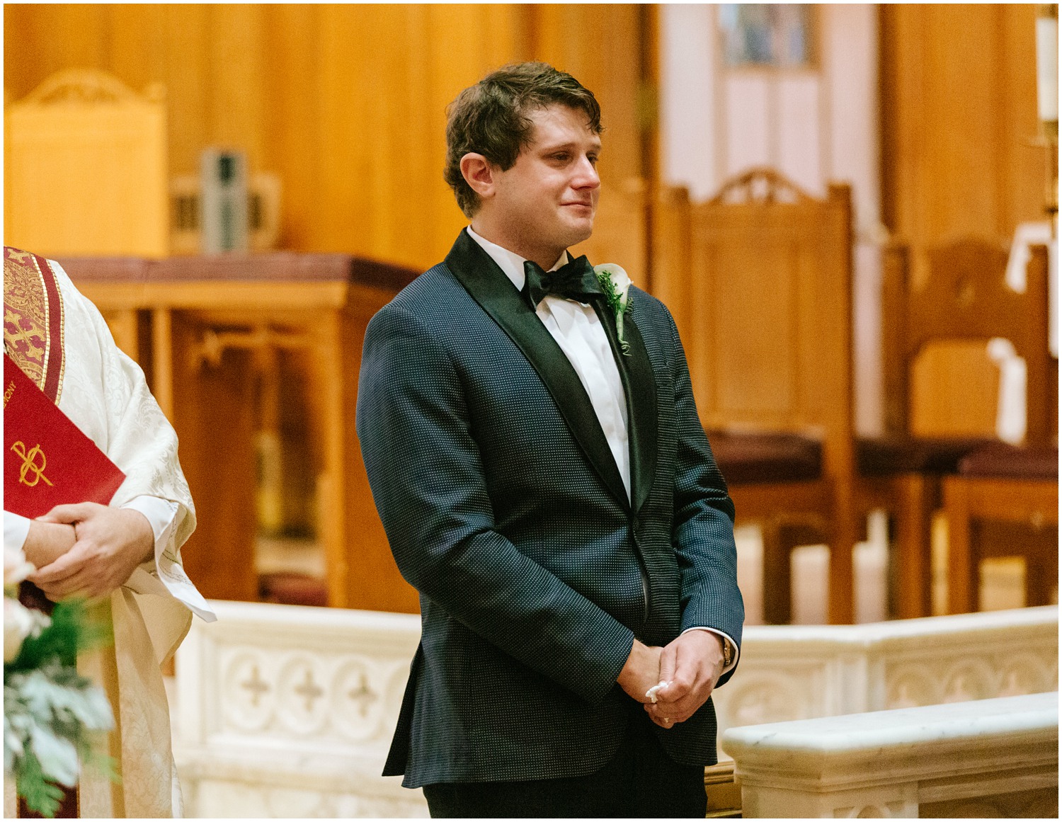 Chelsea Renay Photography photographs groom crying when he sees bride for the first time