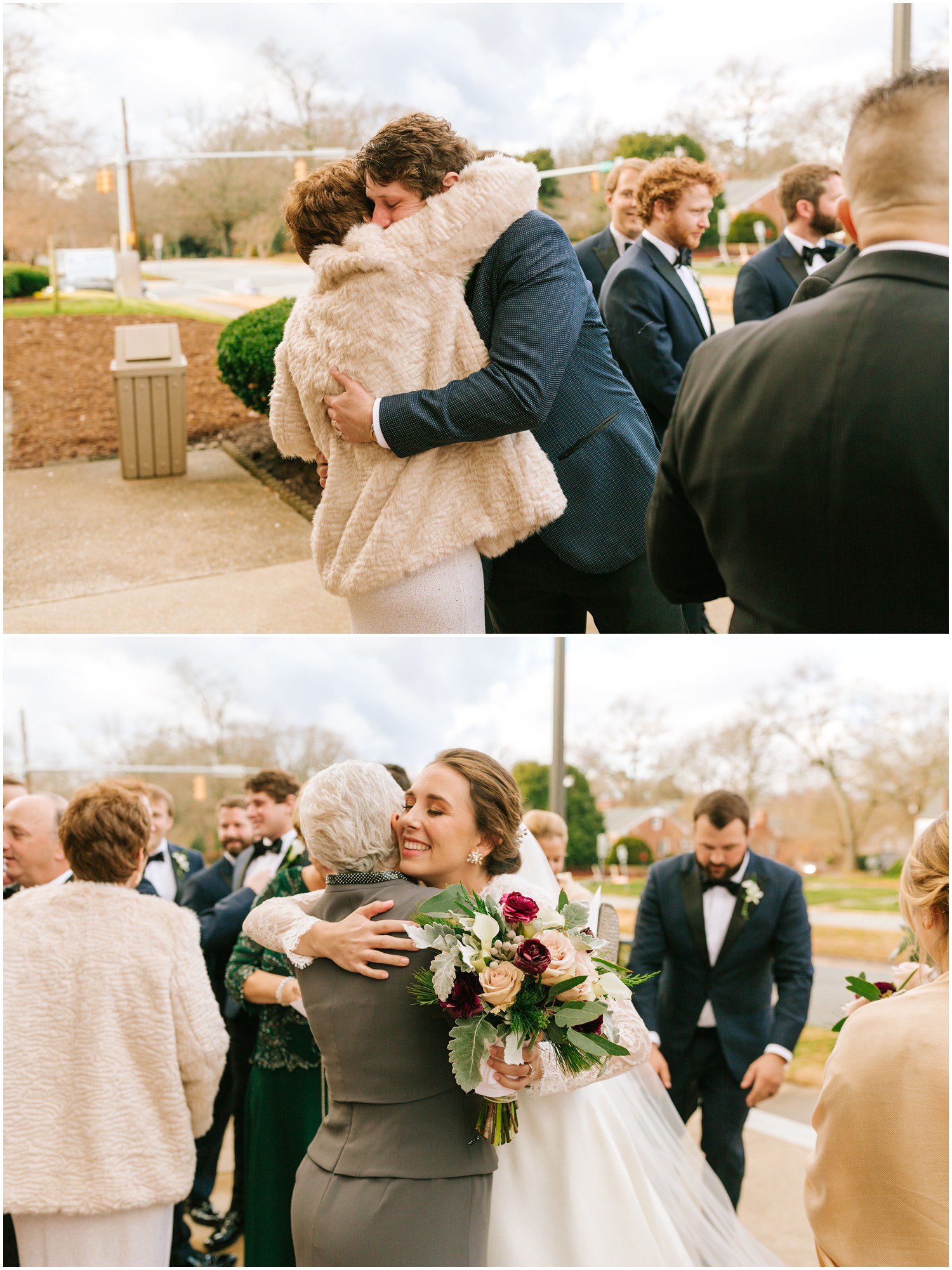 receiving line after traditional church wedding photographed by Chelsea Renay Photography
