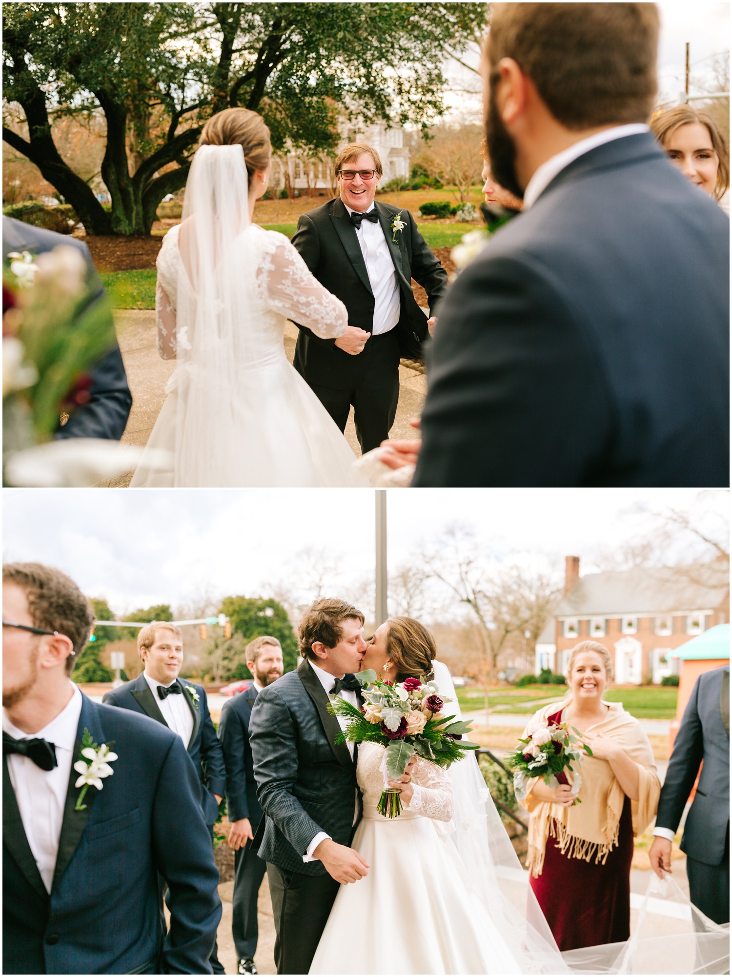 guests congratulate newlyweds outside church photographed by Chelsea Renay Photography