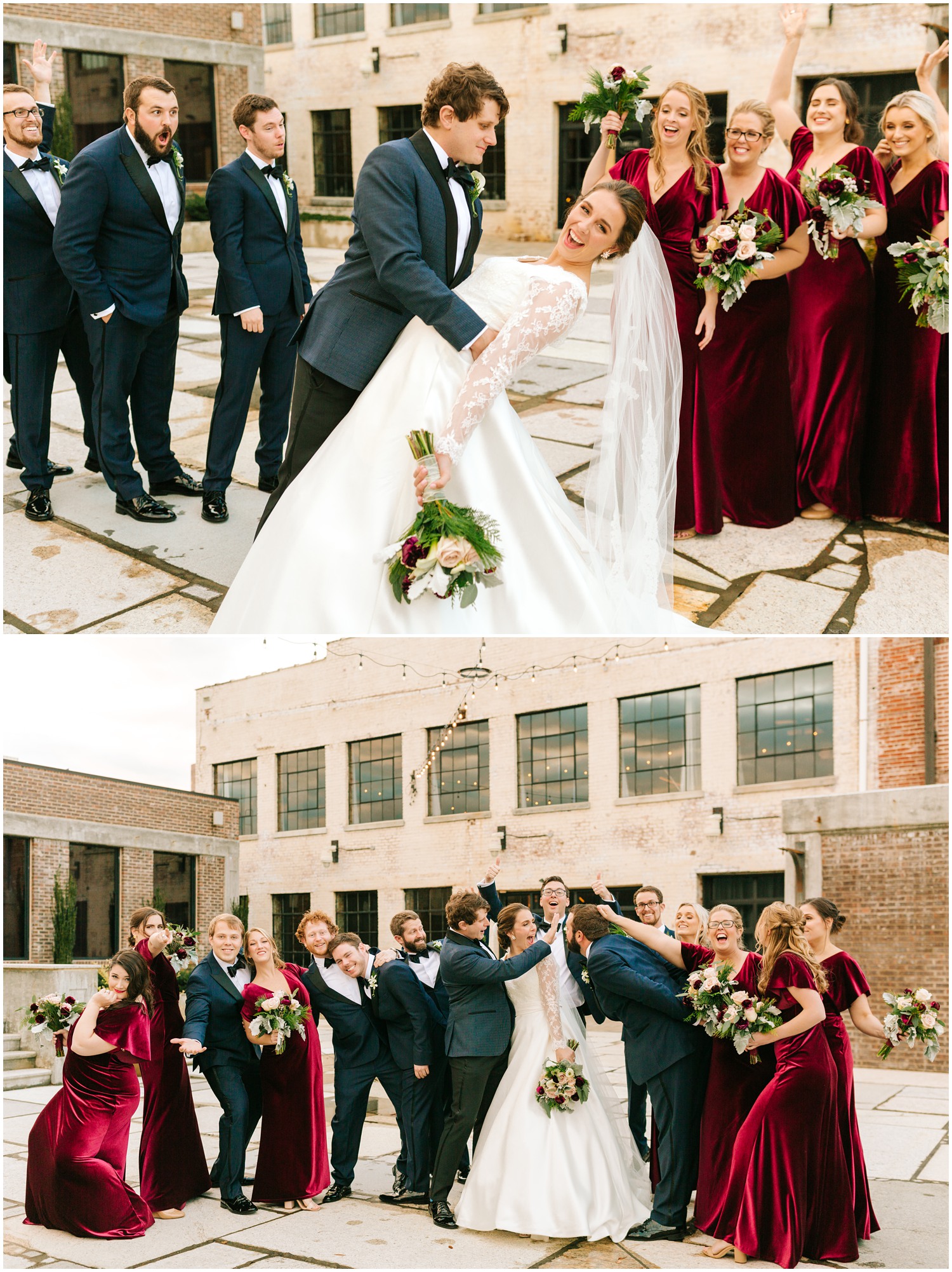 Cadillac Service Garage bridal party portraits by Chelsea Renay Photography