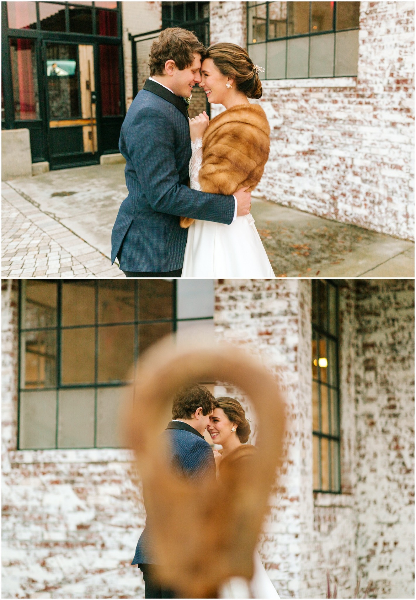 romantic winter wedding portraits of newlyweds by Chelsea Renay Photography