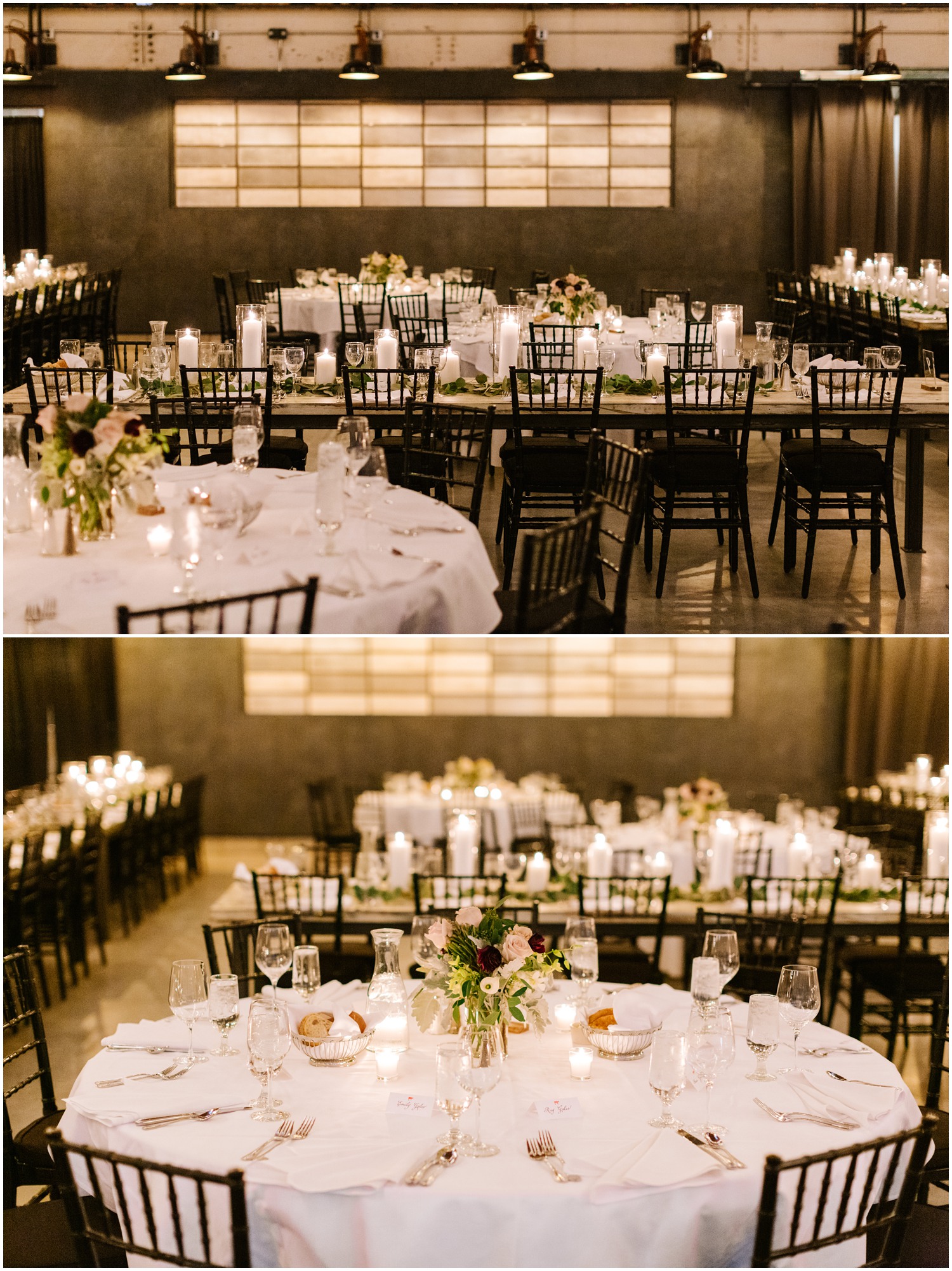 Cadillac Service Garage wedding reception details photographed by Chelsea Renay Photography