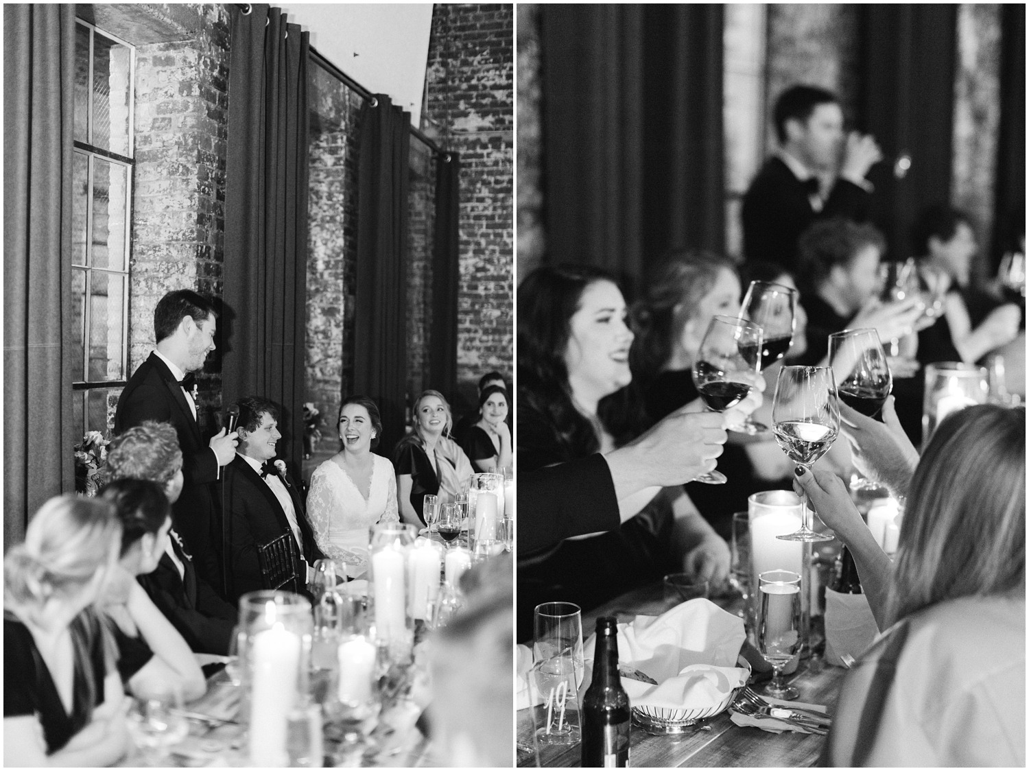 guests toast during wedding reception with Chelsea Renay Photography