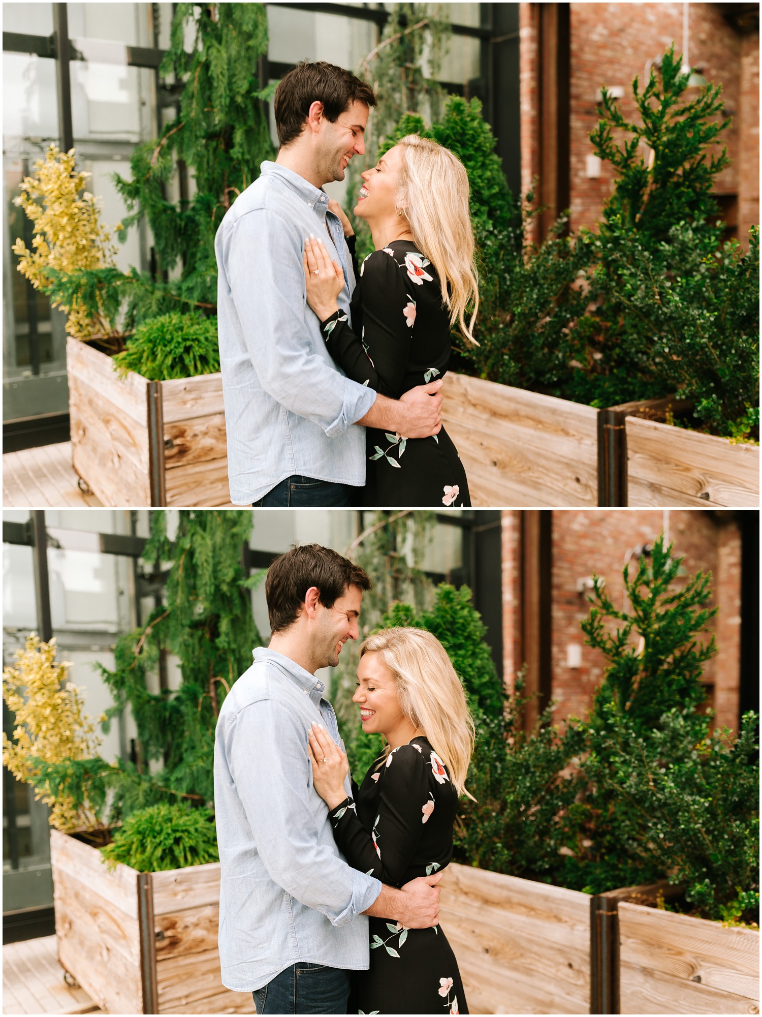 engaged couple hugs and laughs photographed by Chelsea Renay in North Carolina 