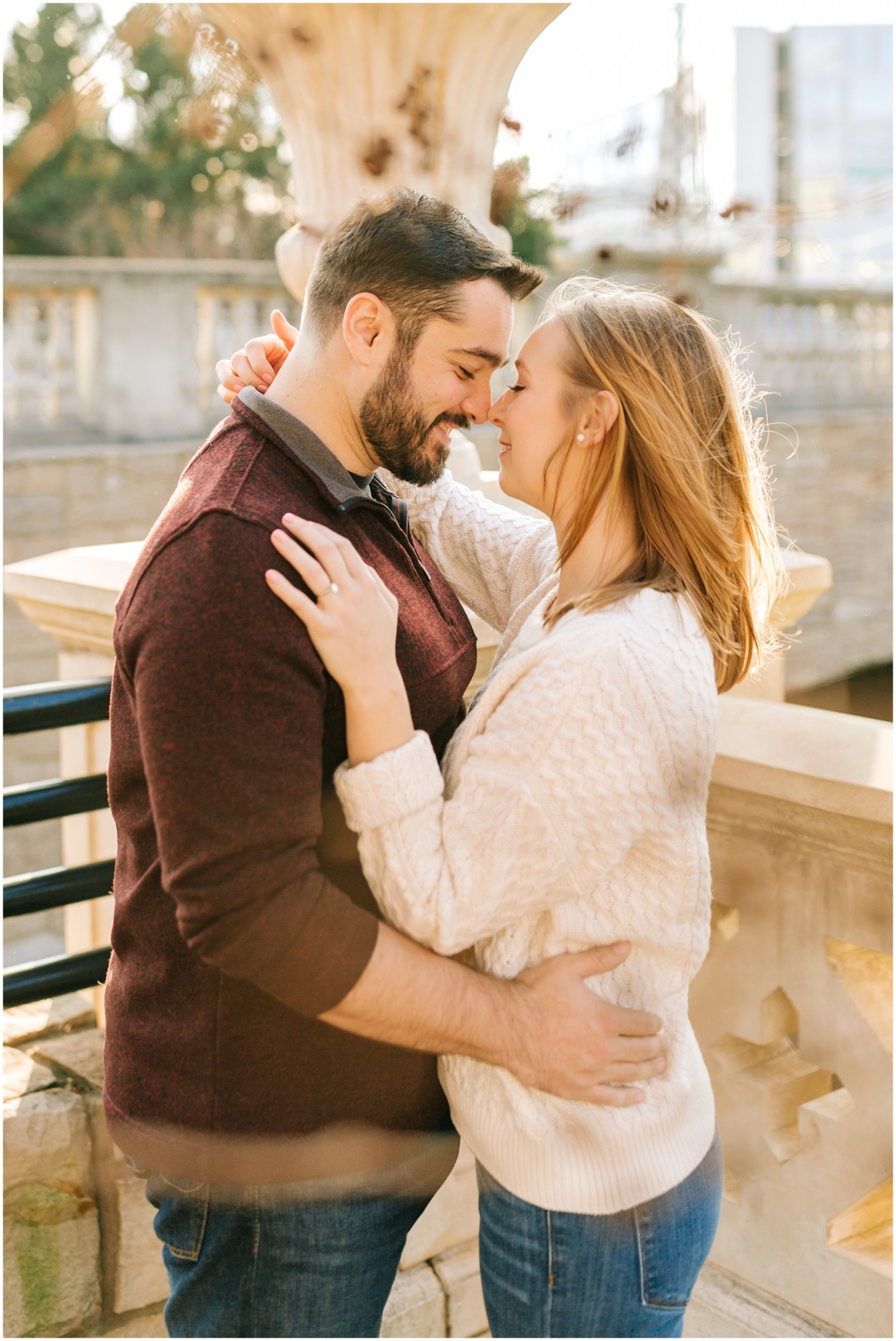 cozy and casual engagement portraits in Midtown Park 