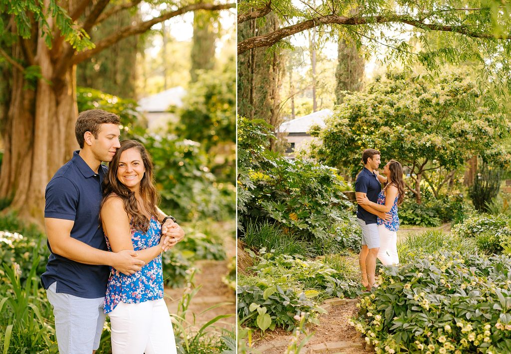 spring engagement portraits at the Raleigh Rose Garden with Chelsea Renay