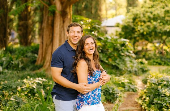 Chelsea Renay photographs young engaged couple at the Raleigh Rose Garden