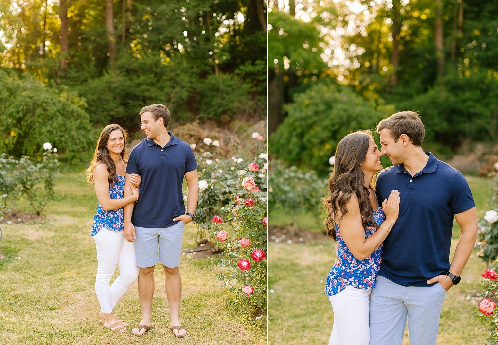 bride and groom snuggle at Raleigh Rose Garden