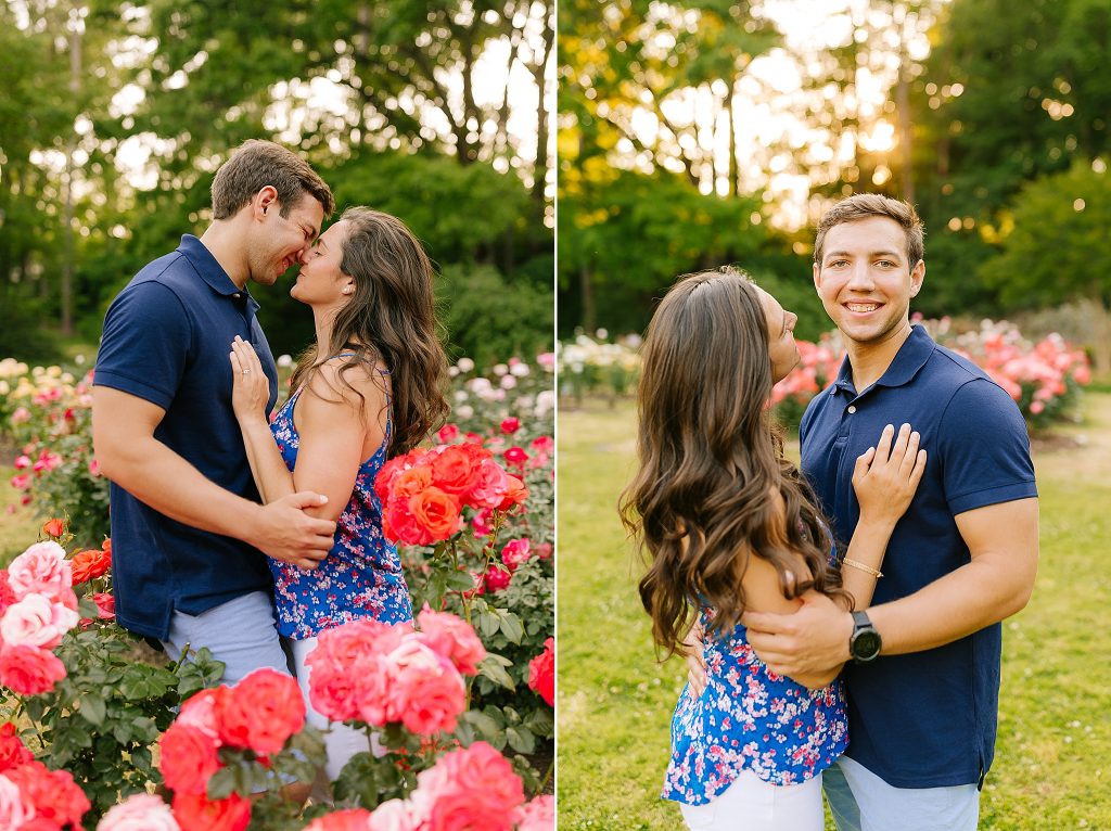 Raleigh Rose Garden engagement session photographed by Chelsea Renay