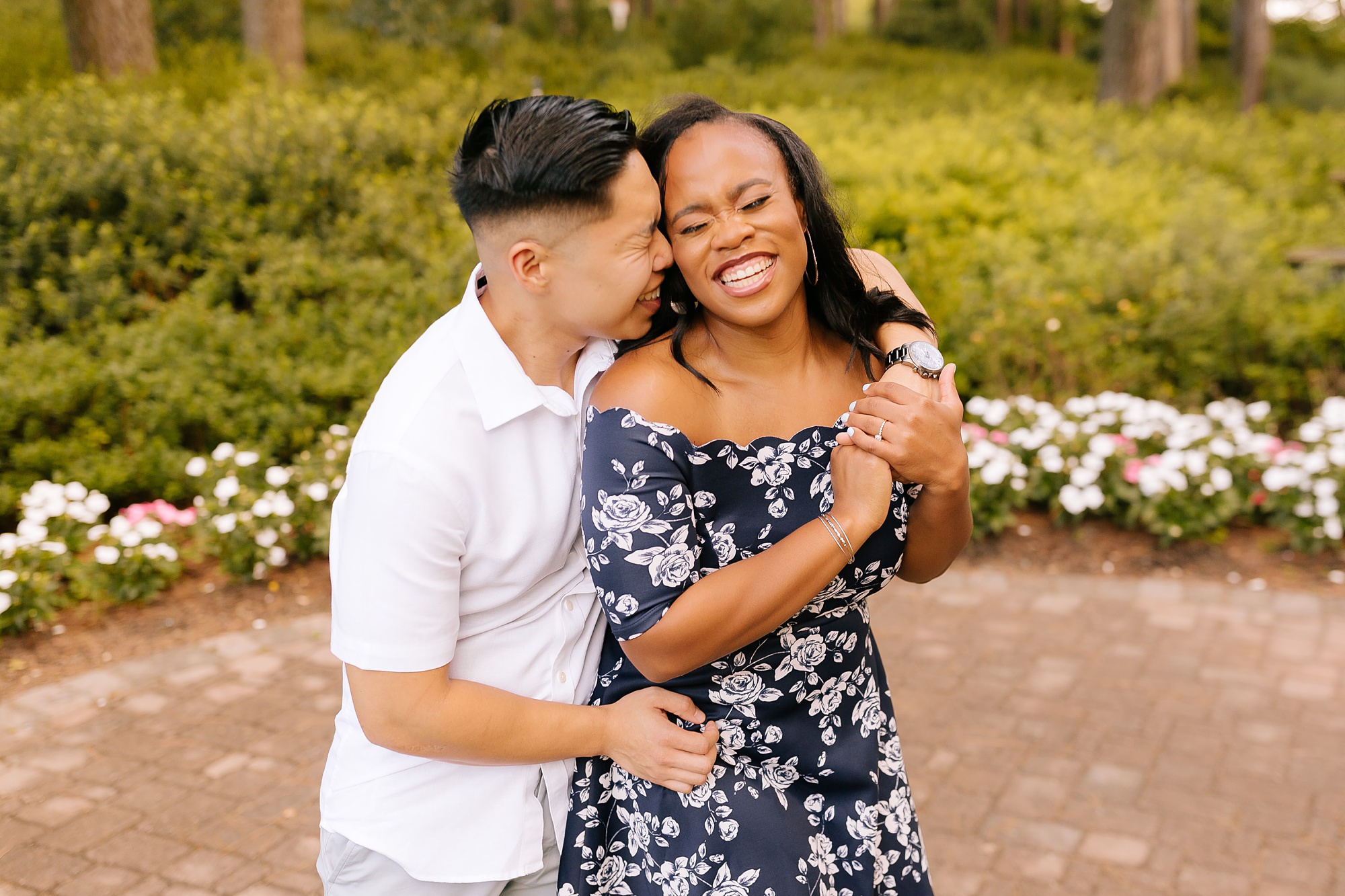 WRAL Gardens engagement session photographed by Chelsea Renay