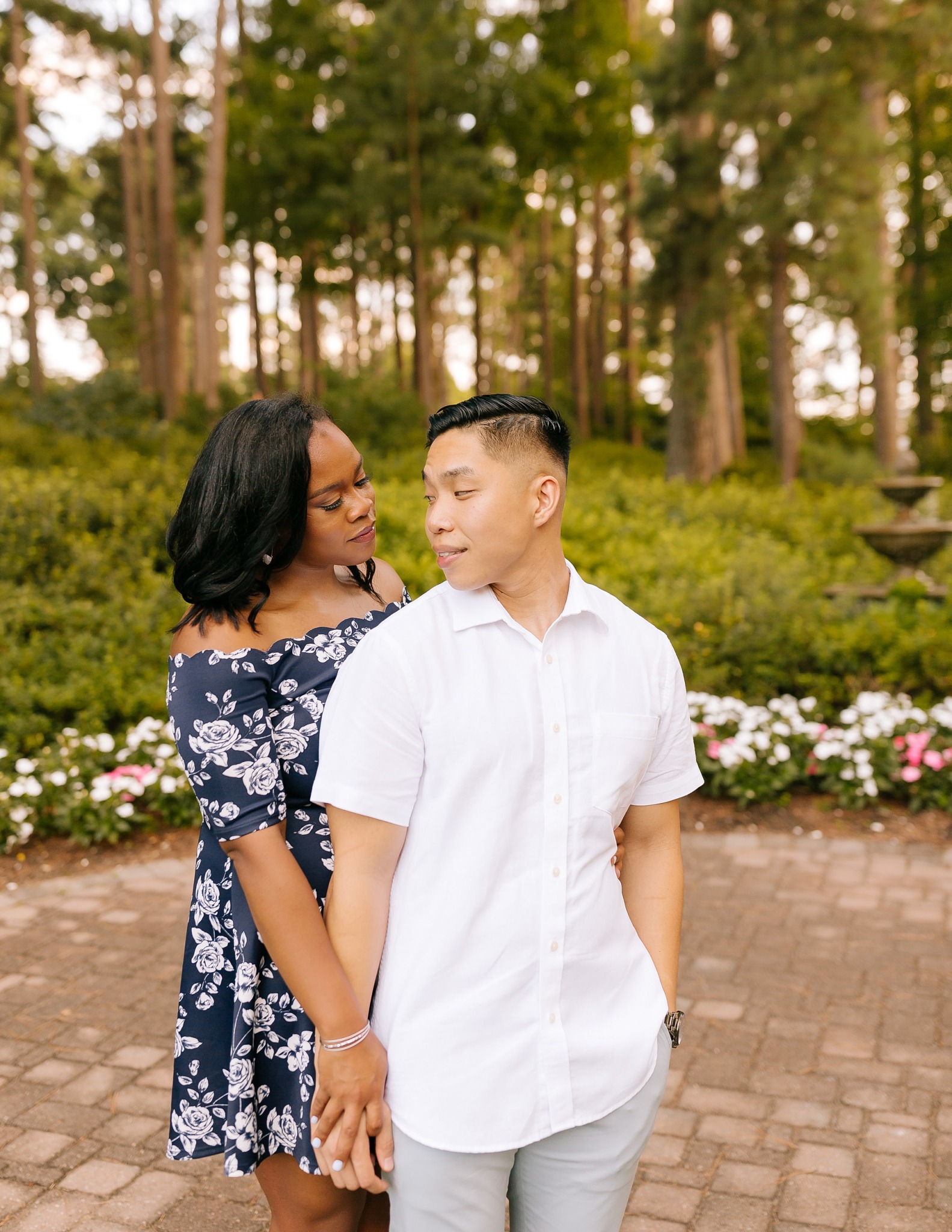 garden engagement session with Winston-Salem wedding photographer Chelsea Renay