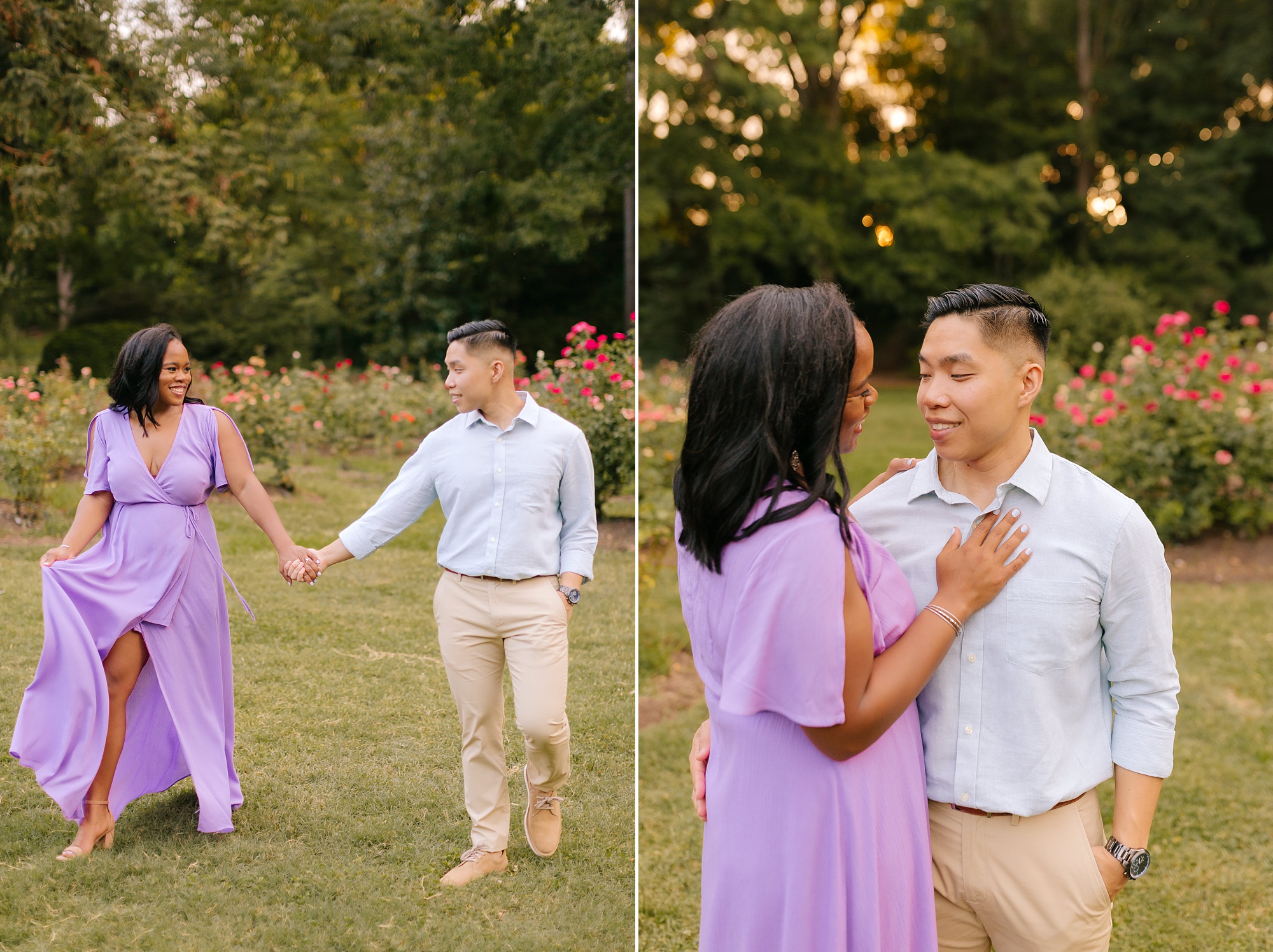 summer engagement session at WRAL Gardens