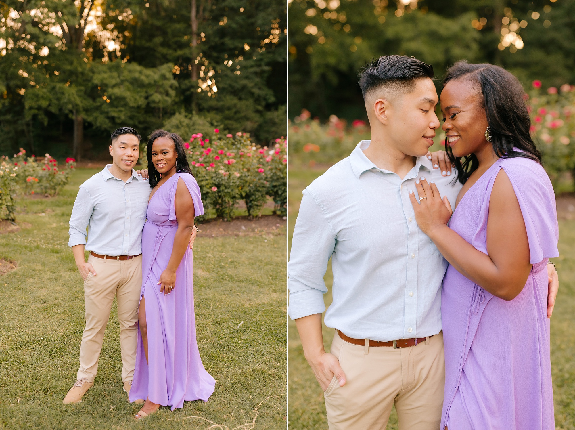 couple snuggles during NC engagement session