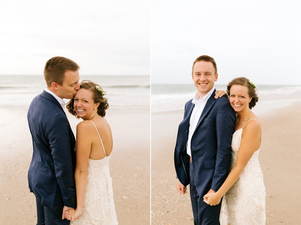 Ocracoke Island wedding portraits of bride and groom
