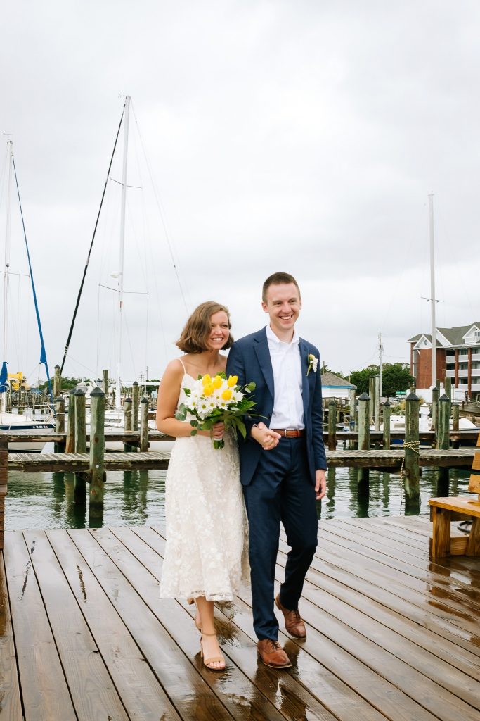 waterfront wedding portraits on Ocracoke Island