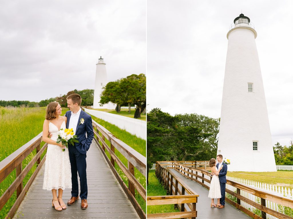 wedding portraits by Ocracoke Lighthouse