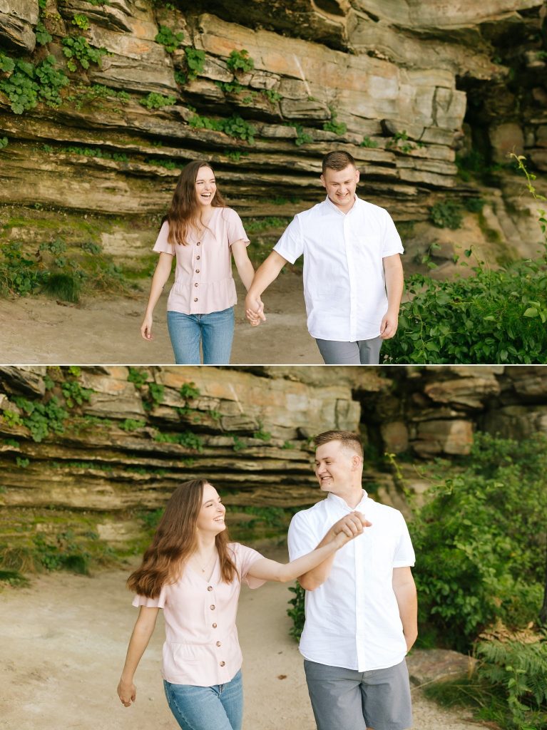 NC engagement session with rocks