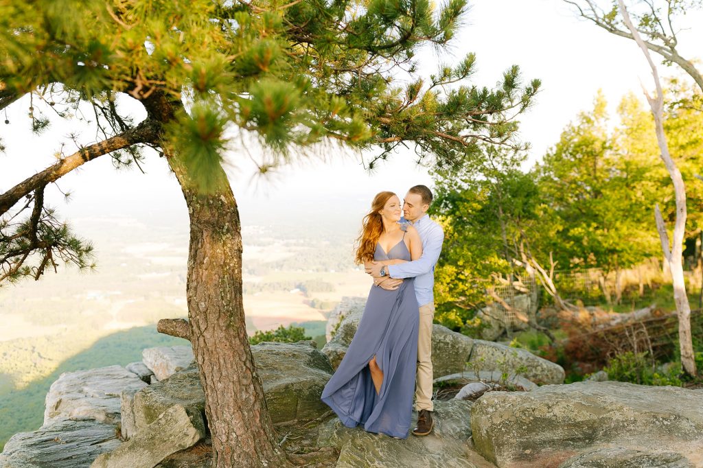 engagement portraits as sun rises in North Carolina with Chelsea Renay