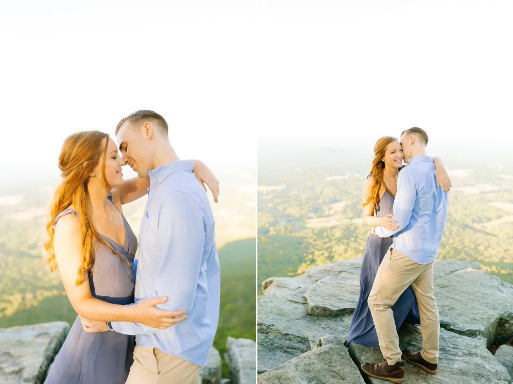 summer sunrise engagement portraits on Pilot Mountain with Chelsea Renay