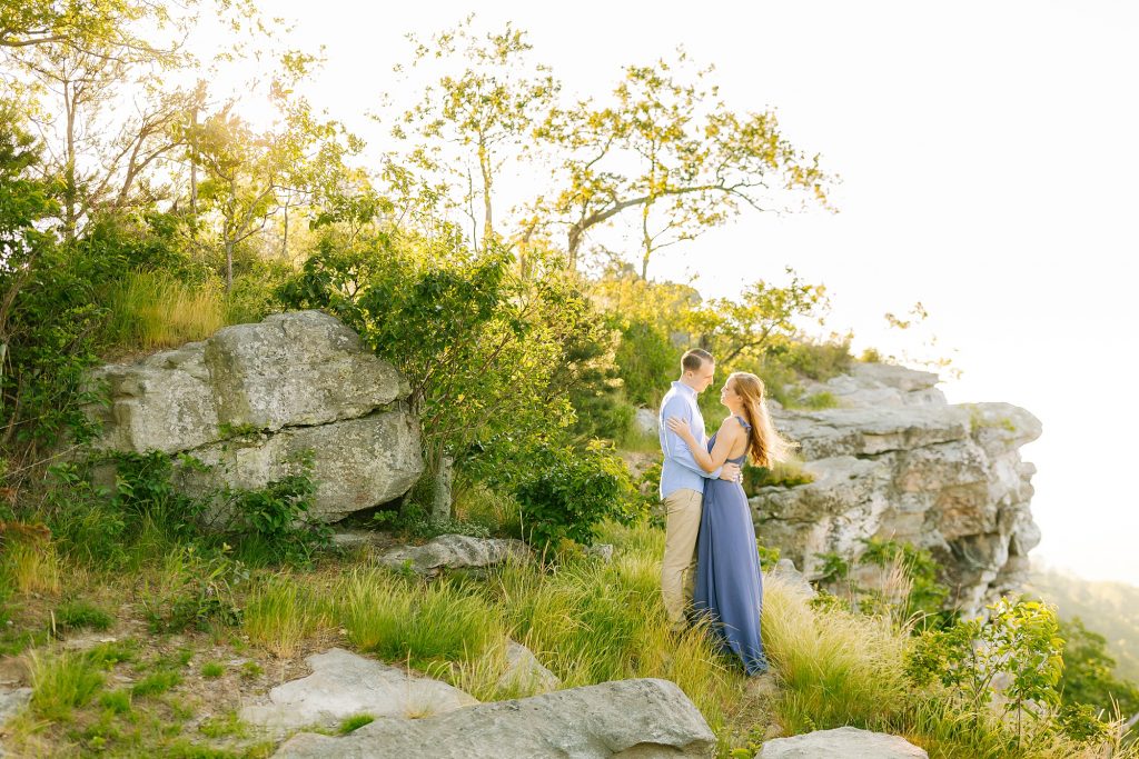engagement photos on mountain in Pinnacle NC
