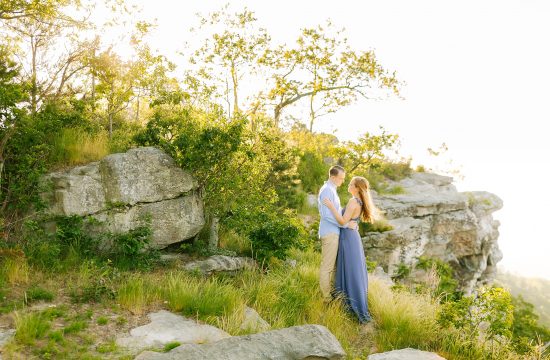 engagement photos on mountain in Pinnacle NC