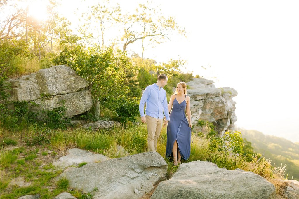 Chelsea Renay photographs couple on mountainside in Pinnacle NC