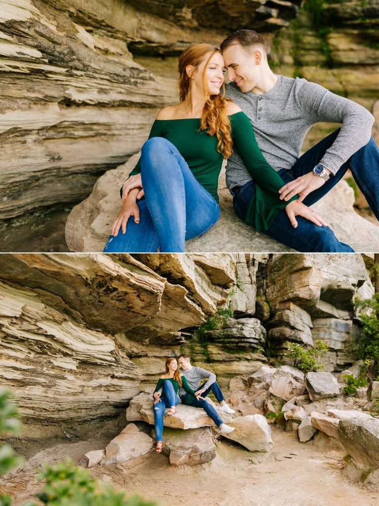 sunrise engagement portraits at Pilot Mountain