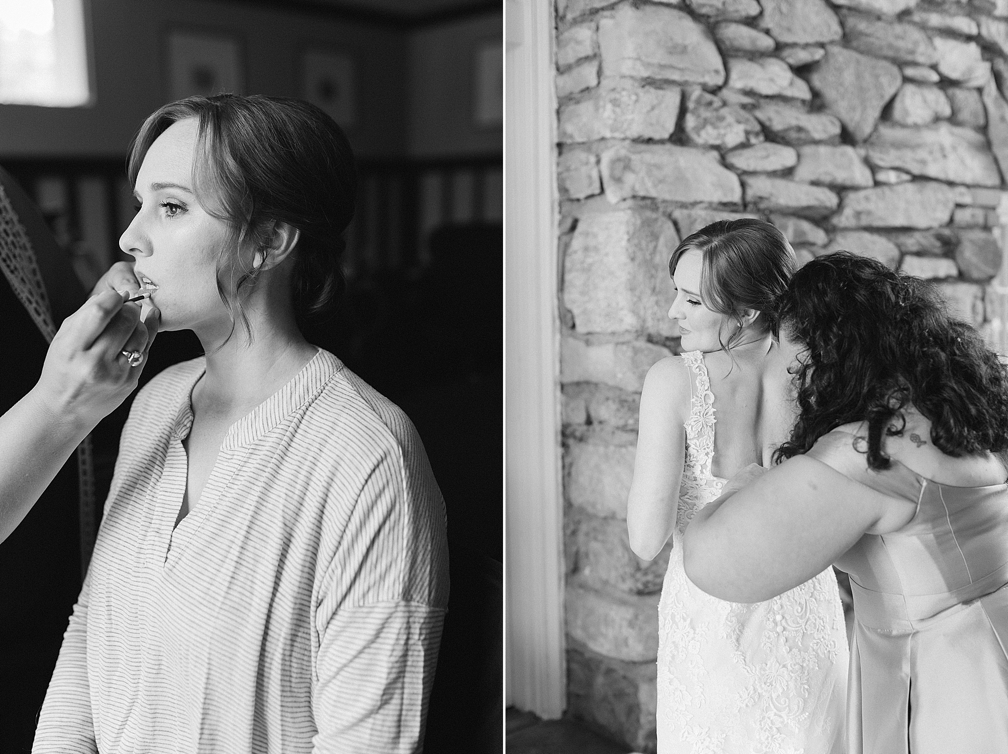 bride prepares for Microwedding at The Graylyn Estate