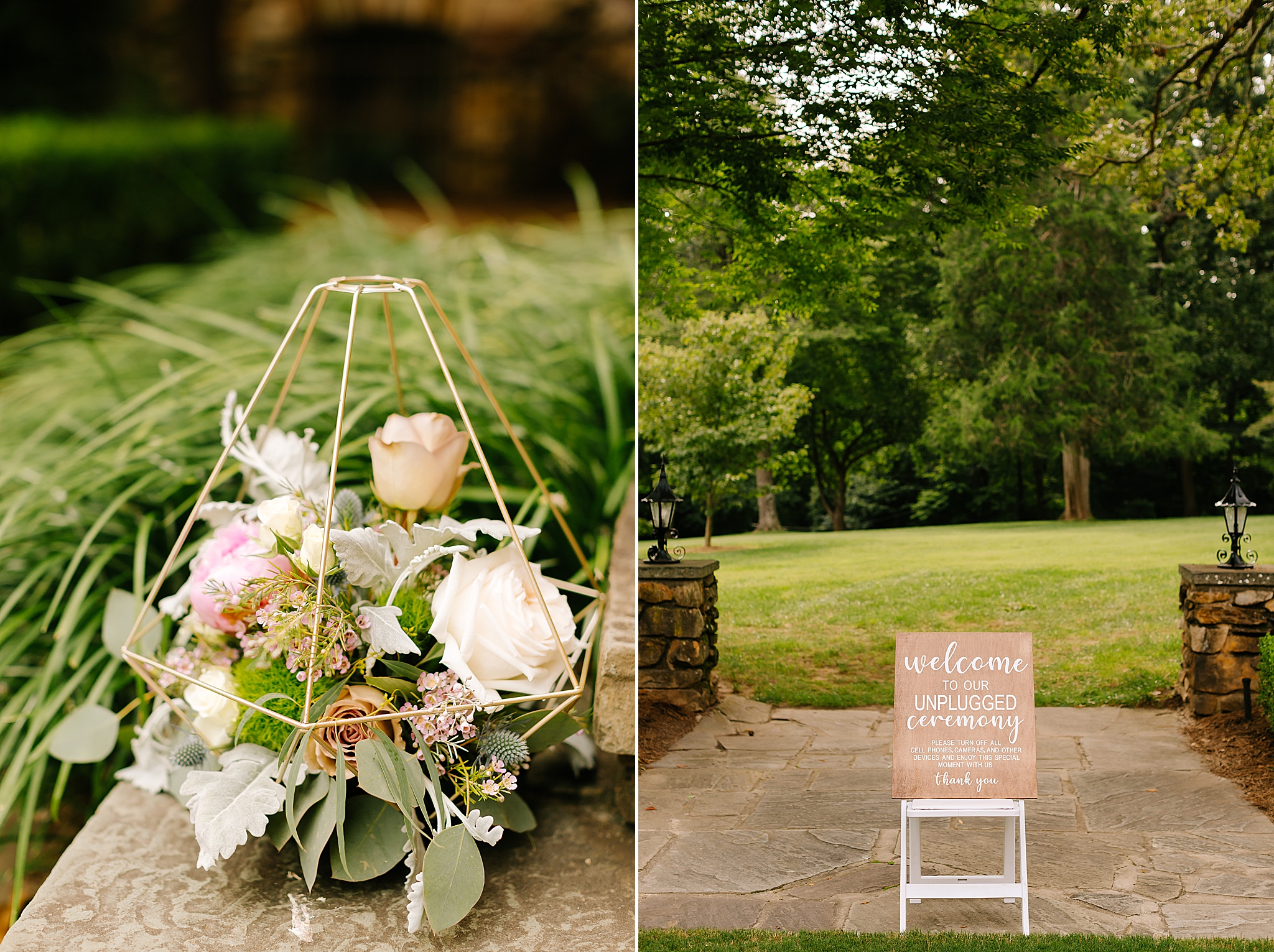 details for ceremony during Microwedding at The Graylyn Estate