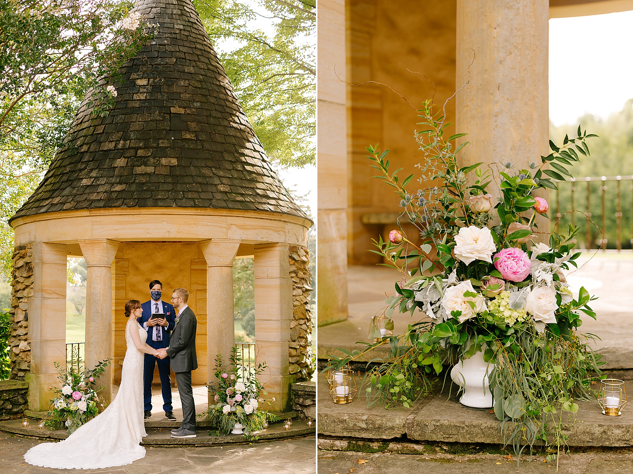 bride and groom exchange vows during Graylyn Estate wedding ceremony