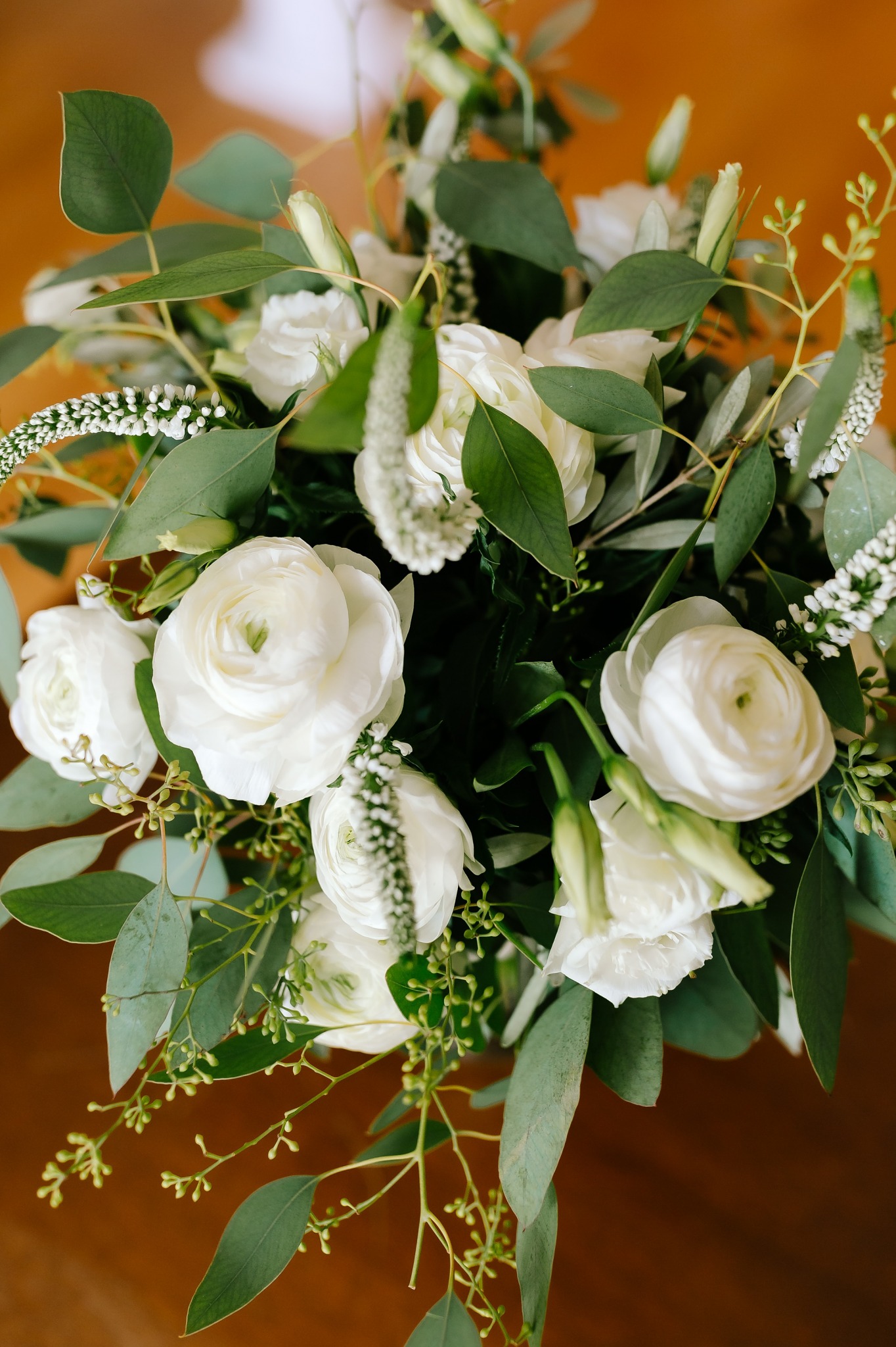 white, green, and black wedding bouquet for microwedding in Uptown Charlotte