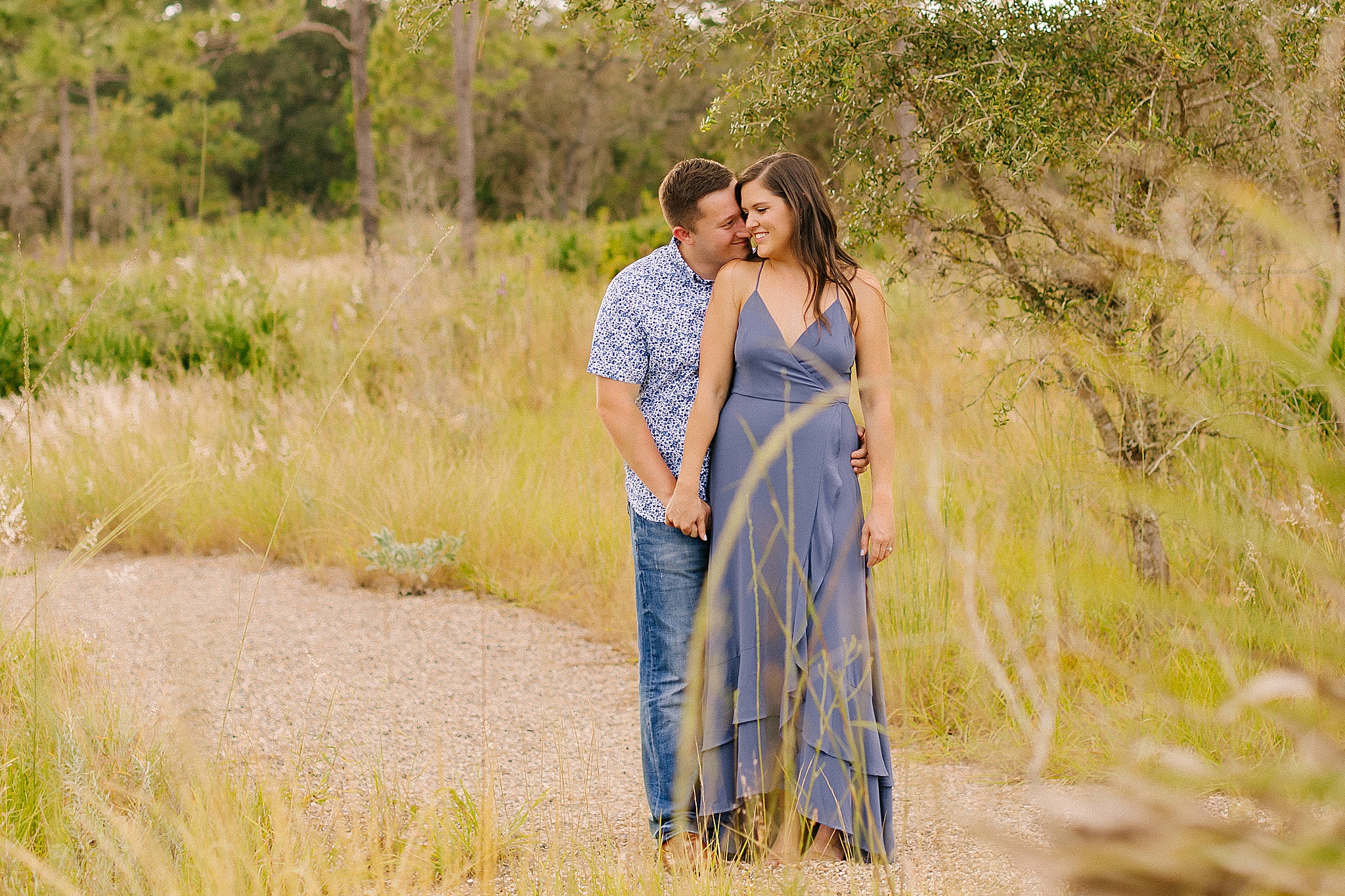 Lake Wales FL engagement portraits in garden
