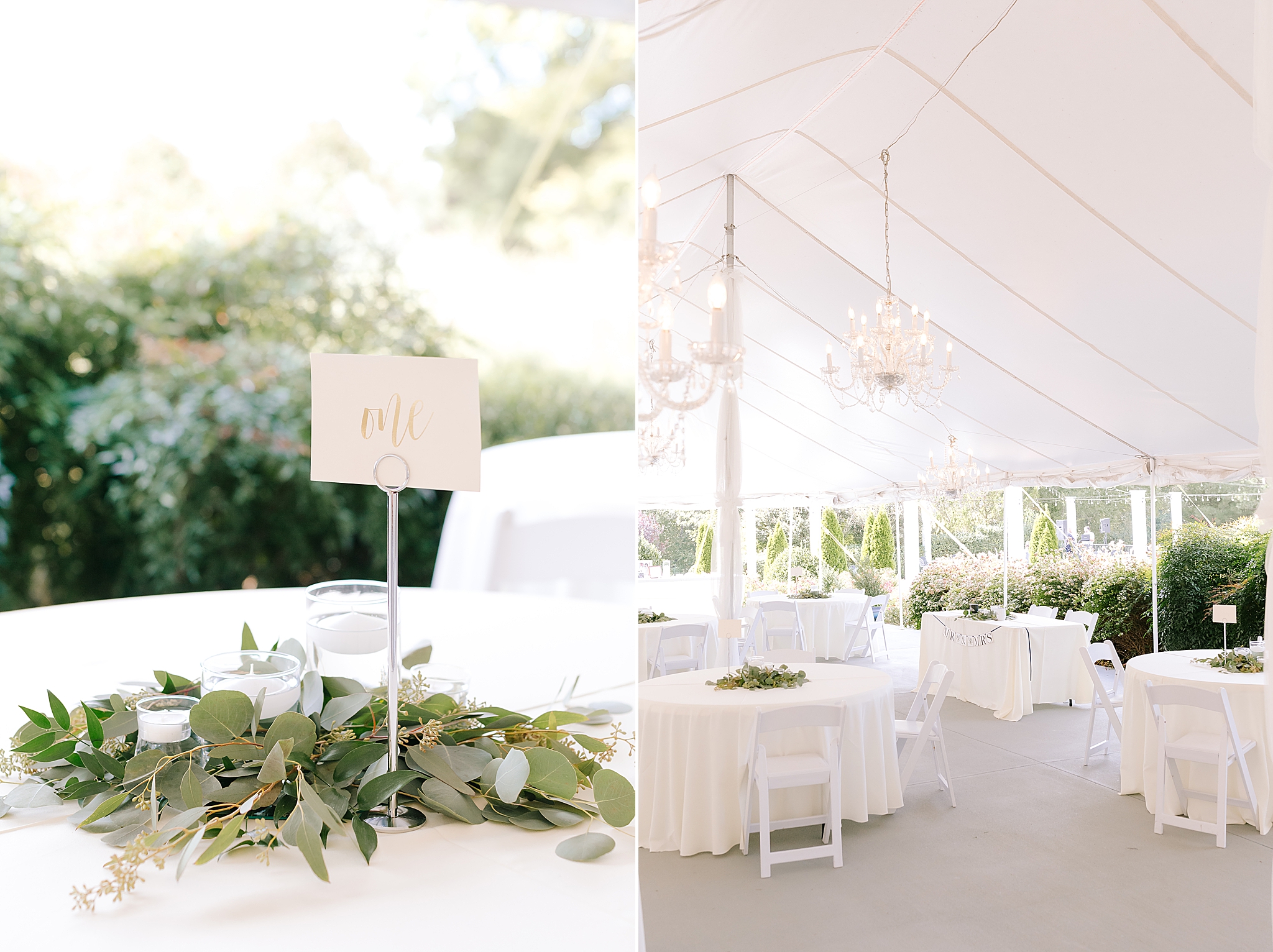 intimate Camellia Gardens wedding reception